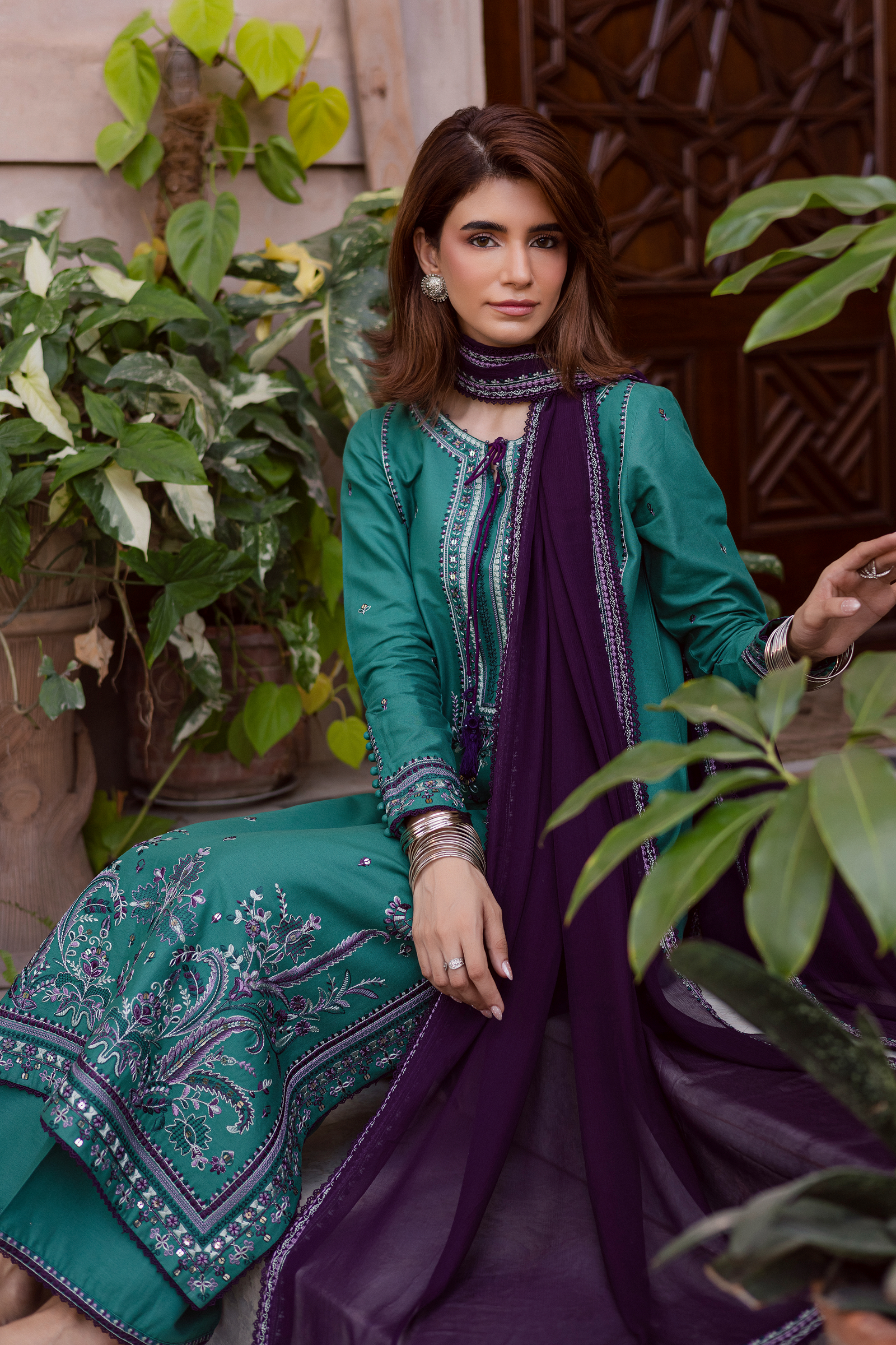 Amberleaf 3Pc - Embroidered Khaddar Dress BATIK WINTER PRET 2025 BATIK XS / Amber Green / Khaddar-S / Amber Green / Khaddar-M / Amber Green / Khaddar-L / Amber Green / Khaddar-XL / Amber Green / Khaddar