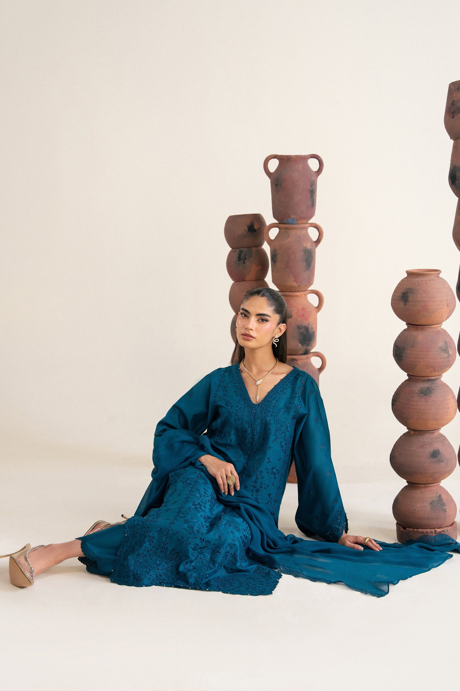 Amyra Blue 3Pc - Festive Eid Pret BATIKSS26 BATIK XS / Moroccon Blue / Pima Lawn-S / Moroccon Blue / Pima Lawn-M / Moroccon Blue / Pima Lawn-L / Moroccon Blue / Pima Lawn-XL / Moroccon Blue / Pima Lawn
