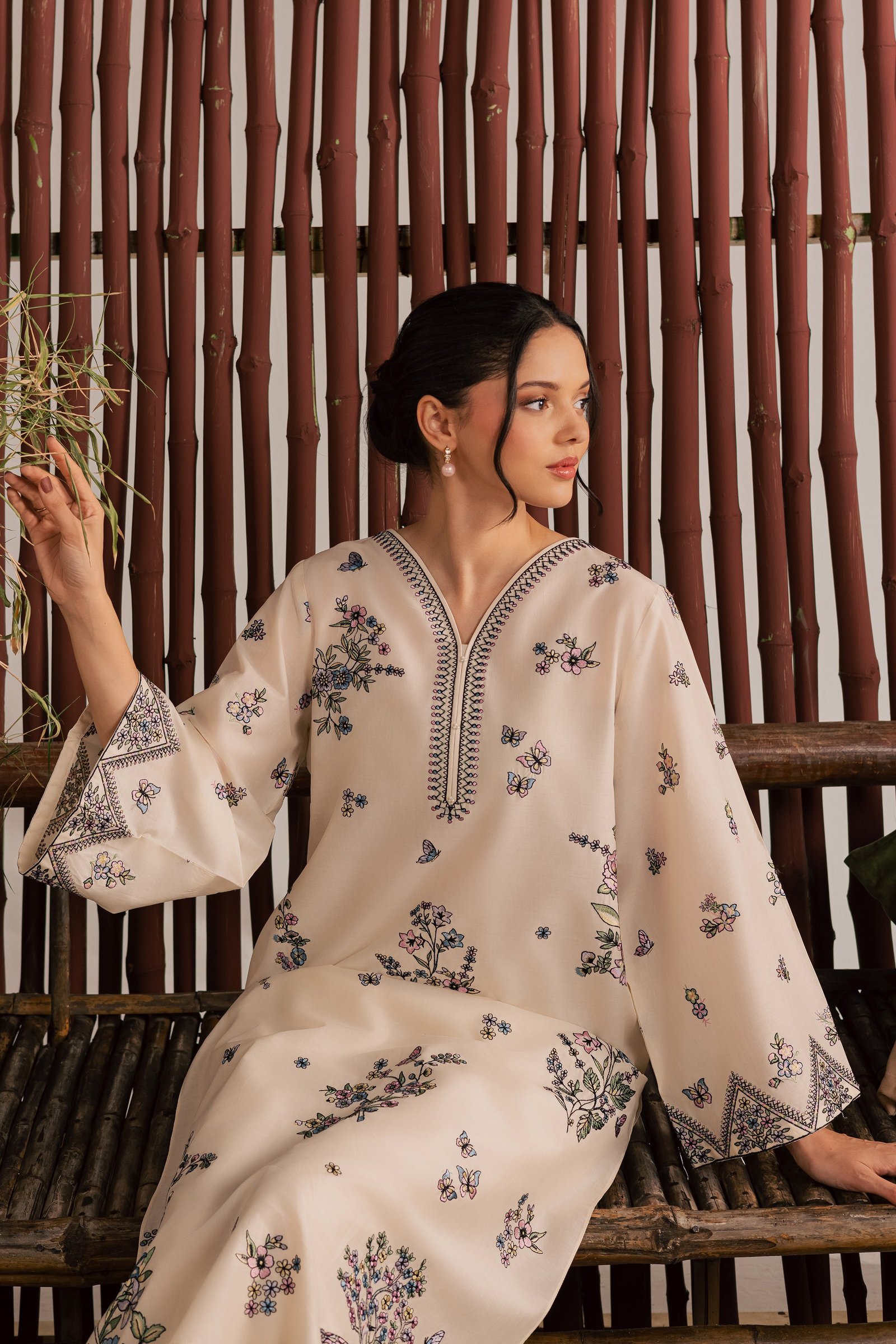  Anne 2Pc - Embroidered Lawn Dress EverydayEdit26  BATIK   XS / White Swan / Pima Lawn-S / White Swan / Pima Lawn-M / White Swan / Pima Lawn-L / White Swan / Pima Lawn-XL / White Swan / Pima Lawn