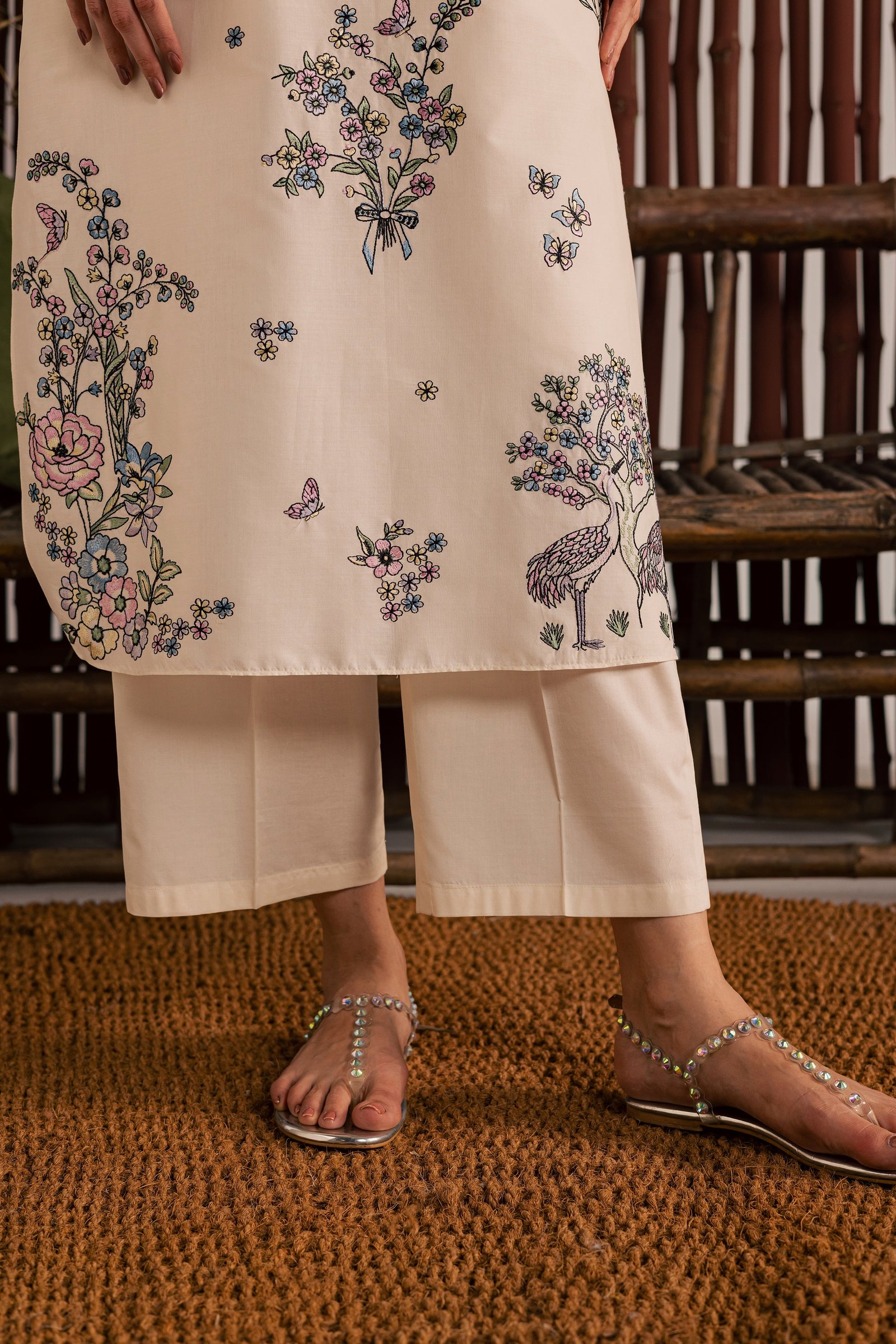  Anne 2Pc - Embroidered Lawn Dress EverydayEdit26  BATIK   XS / White Swan / Pima Lawn-S / White Swan / Pima Lawn-M / White Swan / Pima Lawn-L / White Swan / Pima Lawn-XL / White Swan / Pima Lawn