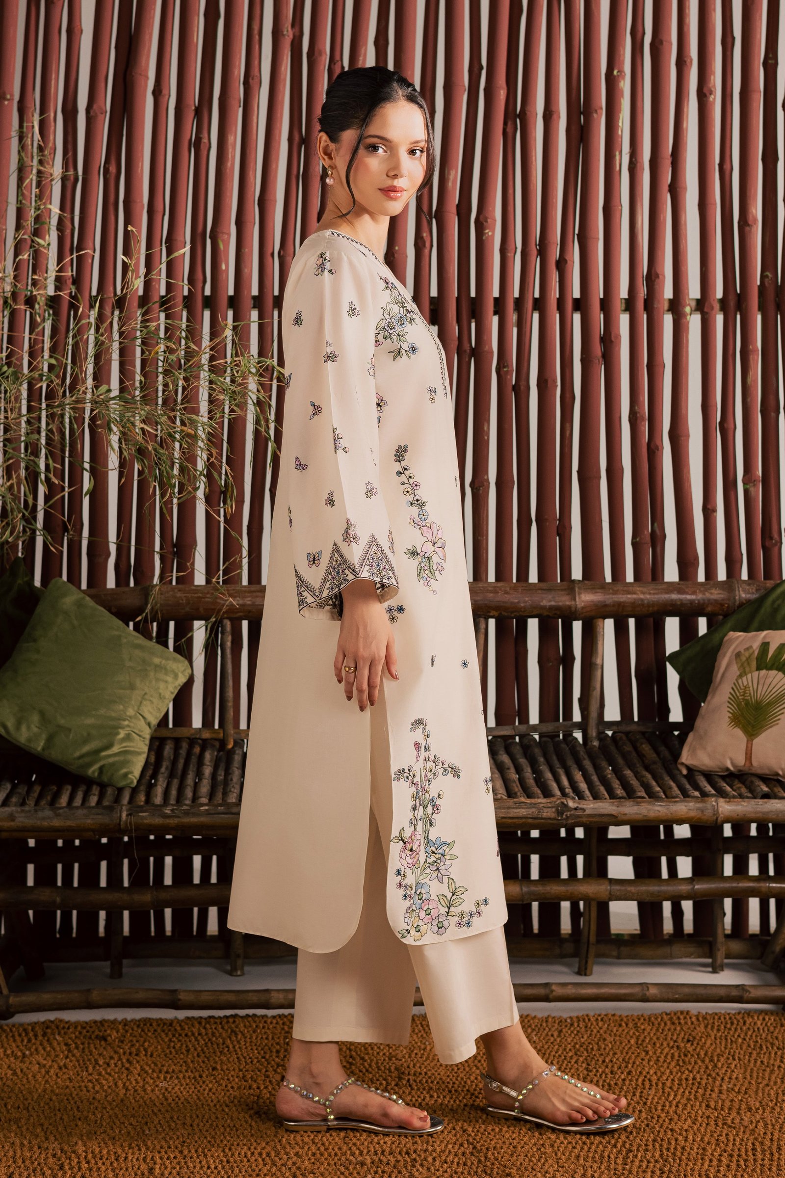 Anne 2Pc - Embroidered Lawn Dress EverydayEdit26 BATIK XS / White Swan / Pima Lawn-S / White Swan / Pima Lawn-M / White Swan / Pima Lawn-L / White Swan / Pima Lawn-XL / White Swan / Pima Lawn