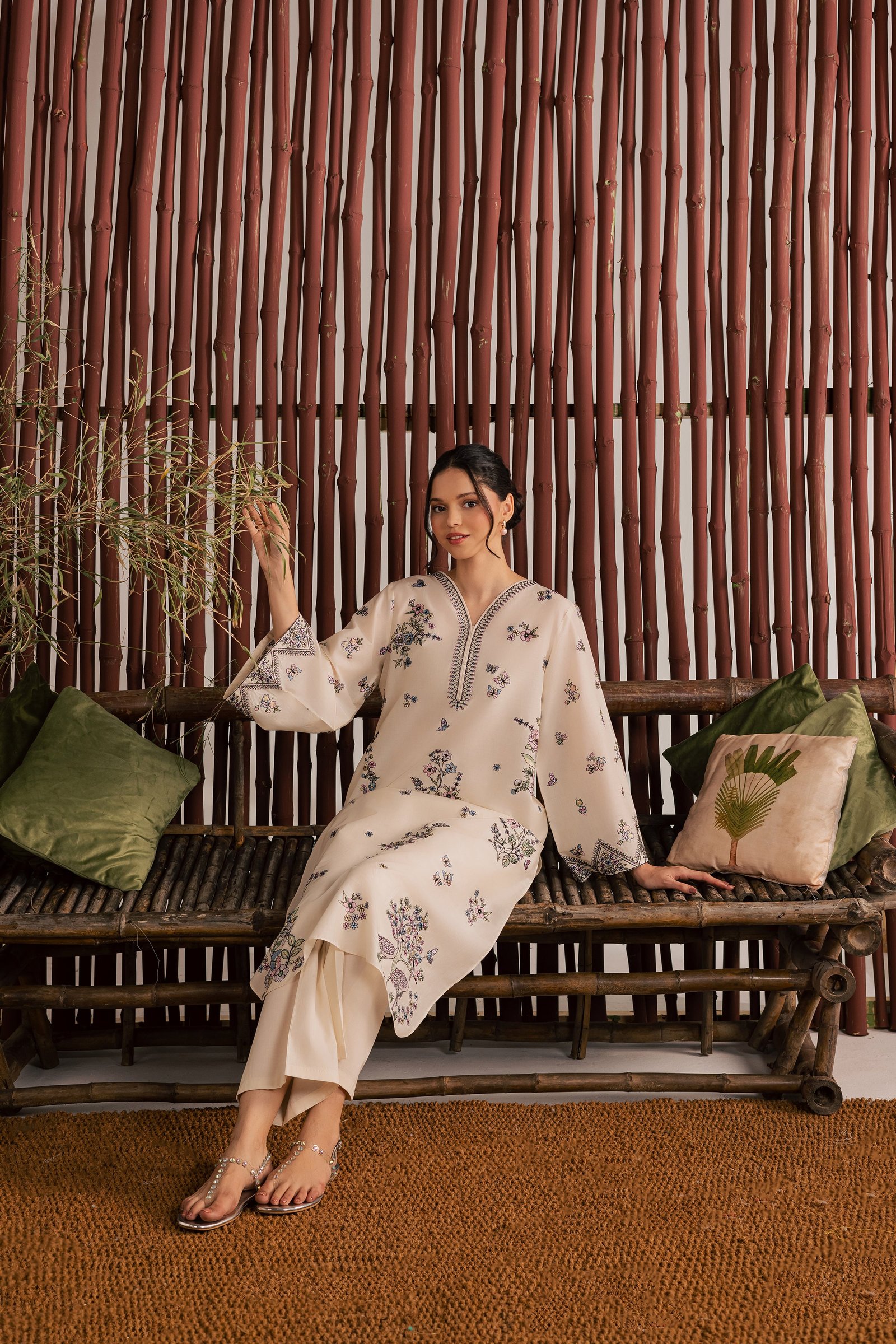 Anne 2Pc - Embroidered Lawn Dress EverydayEdit26 BATIK XS / White Swan / Pima Lawn-S / White Swan / Pima Lawn-M / White Swan / Pima Lawn-L / White Swan / Pima Lawn-XL / White Swan / Pima Lawn