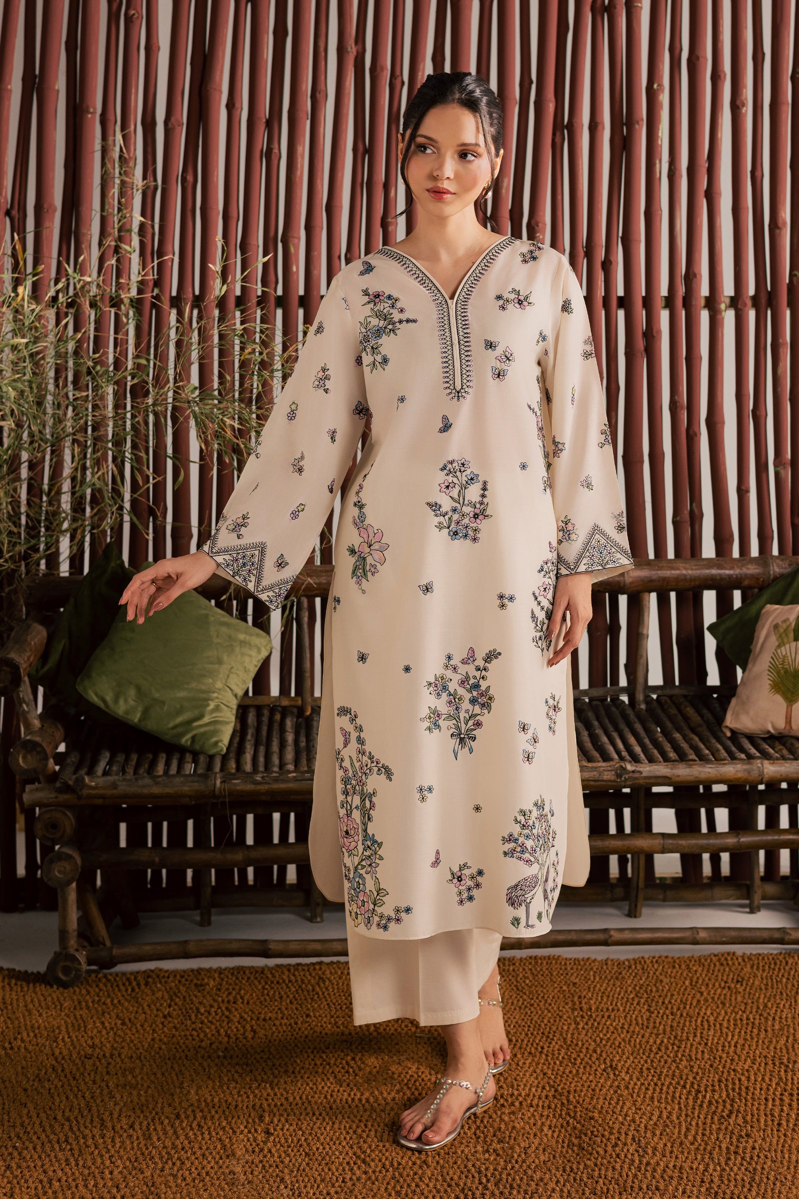  Anne 2Pc - Embroidered Lawn Dress EverydayEdit26  BATIK   XS / White Swan / Pima Lawn-S / White Swan / Pima Lawn-M / White Swan / Pima Lawn-L / White Swan / Pima Lawn-XL / White Swan / Pima Lawn