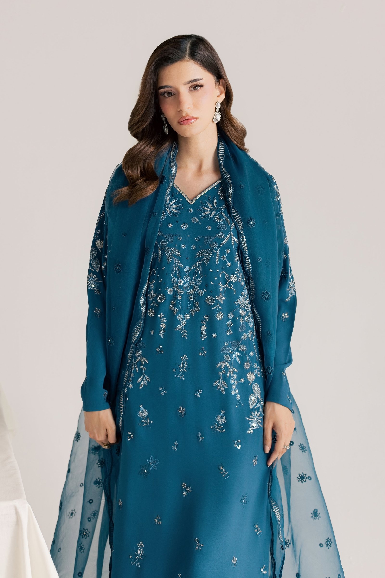 Aquarius 3Pc - Festive Luxe Pret STUDIOLUXEAUG26  BATIK   S / Zinc / Georgette