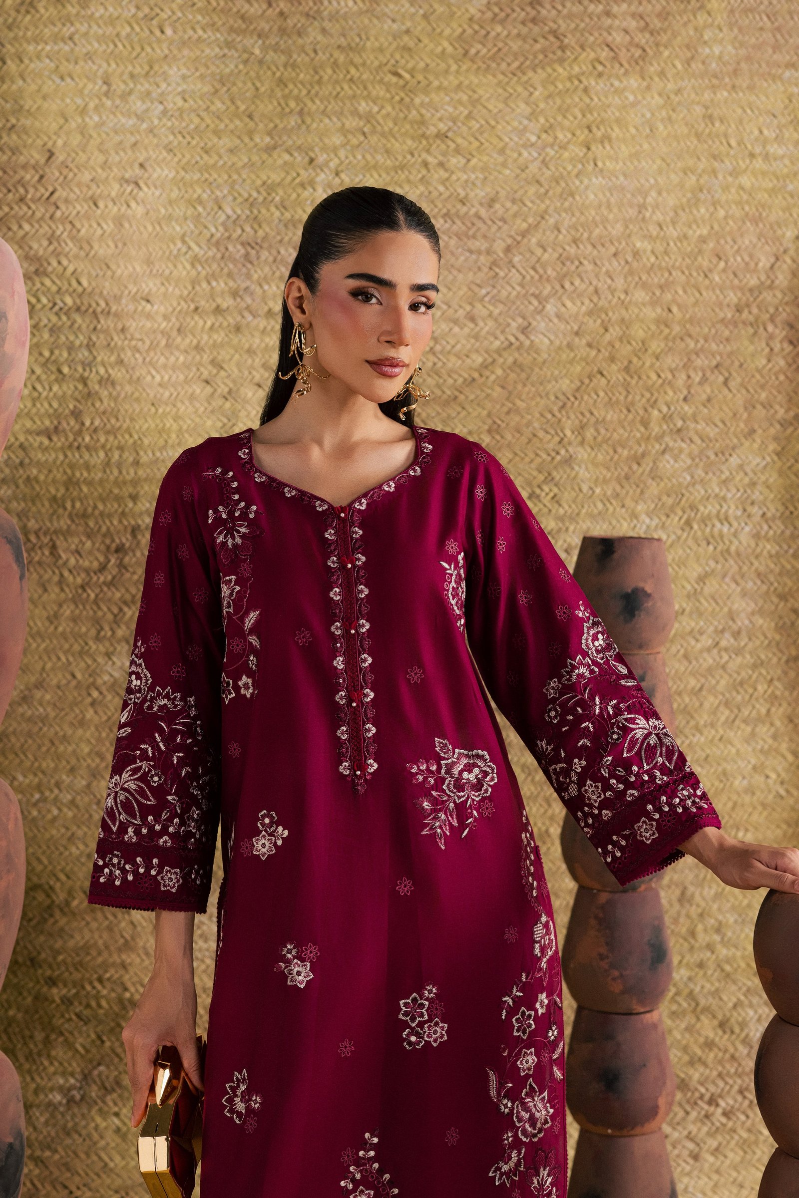 Aryaam 2Pc - Festive Eid Pret BATIKSS26 BATIK XS / Burgundy / Pima Lawn-S / Burgundy / Pima Lawn-M / Burgundy / Pima Lawn-L / Burgundy / Pima Lawn-XL / Burgundy / Pima Lawn