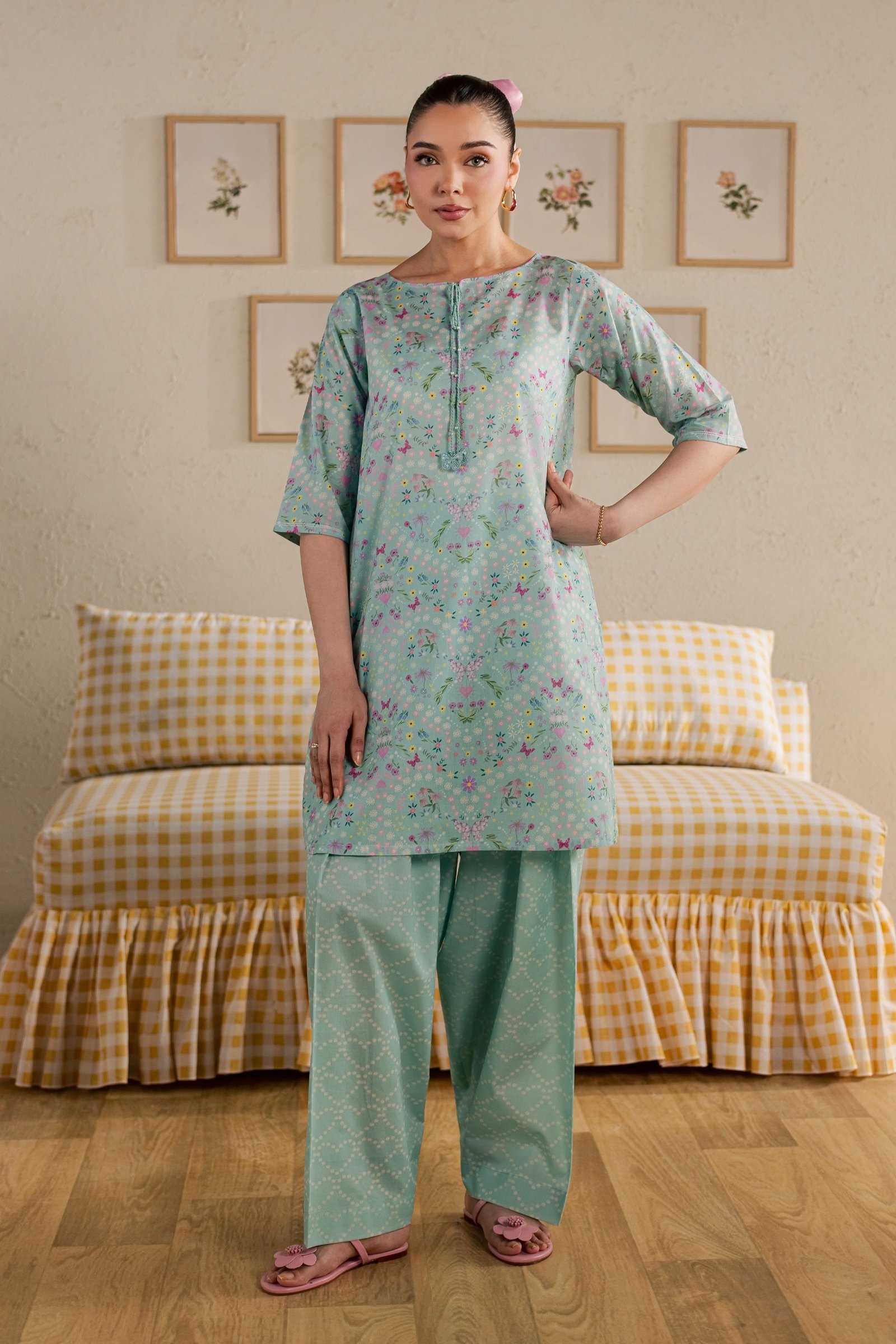 Atom 2Pc - Printed Lawn Dress BATIKSS26 BATIK XS / Blue / Lawn-S / Blue / Lawn-M / Blue / Lawn-L / Blue / Lawn-XL / Blue / Lawn