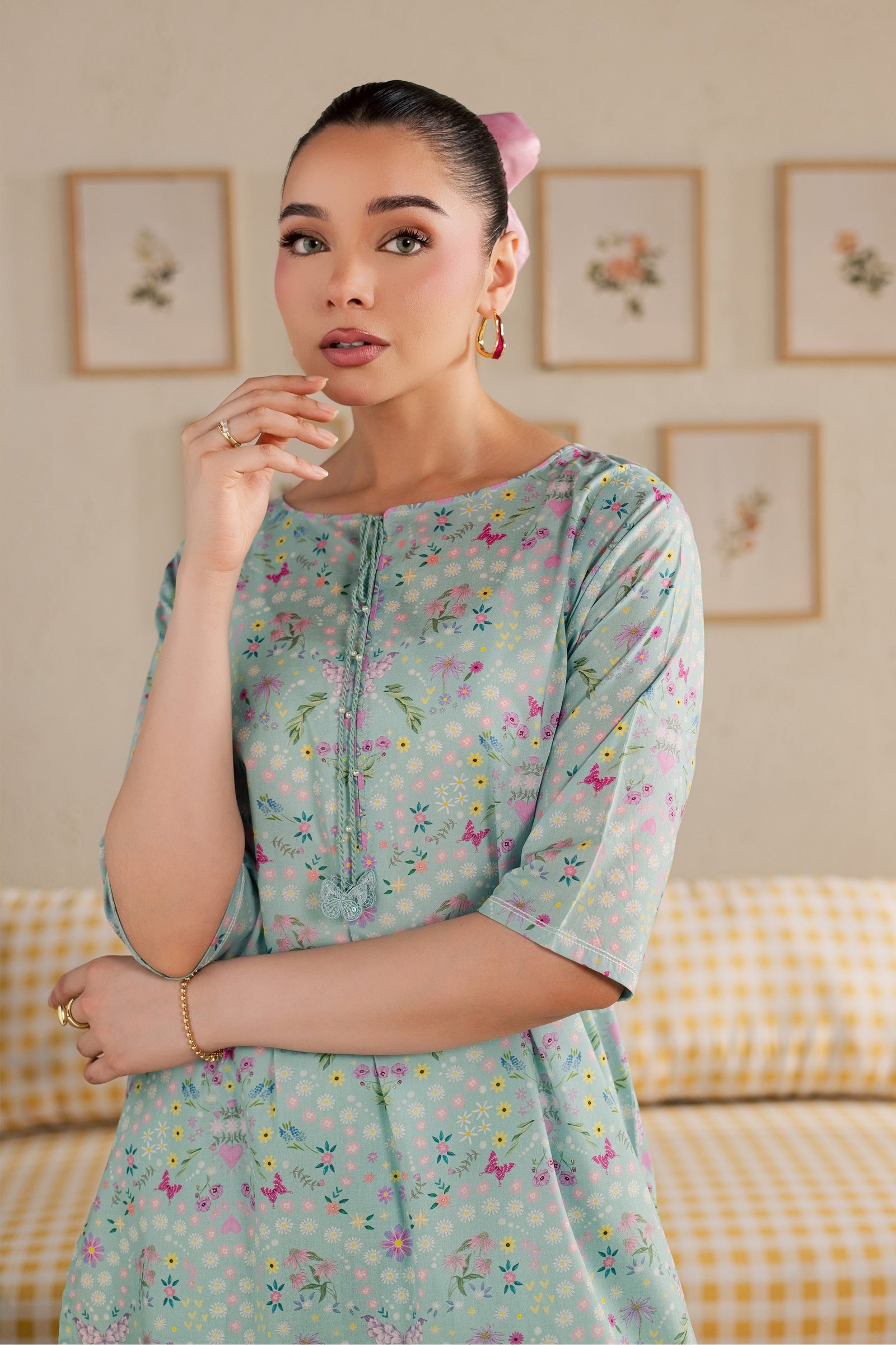 Atom 2Pc - Printed Lawn Dress BATIKSS26 BATIK XS / Blue / Lawn-S / Blue / Lawn-M / Blue / Lawn-L / Blue / Lawn-XL / Blue / Lawn
