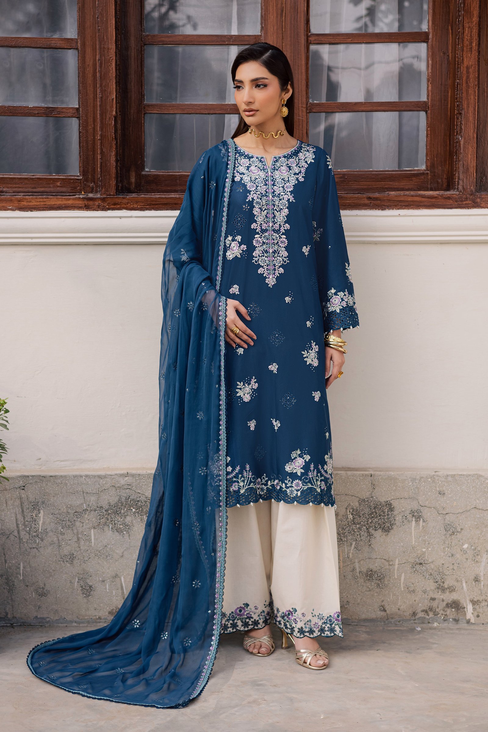  Azraaq 3Pc - Festive Embroidered Lawn BATIKEID2026  BATIK   XS / Zinc / Pima Lawn-S / Zinc / Pima Lawn-M / Zinc / Pima Lawn-L / Zinc / Pima Lawn-XL / Zinc / Pima Lawn
