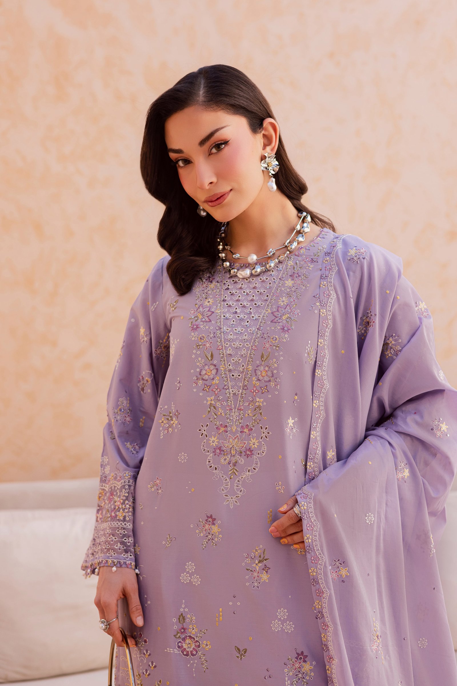 Bagh 3Pc - Festive Embroidered Lawn BATIKEID2026 BATIK XS / Lilac / Pima Lawn-S / Lilac / Pima Lawn-M / Lilac / Pima Lawn-L / Lilac / Pima Lawn-XL / Lilac / Pima Lawn
