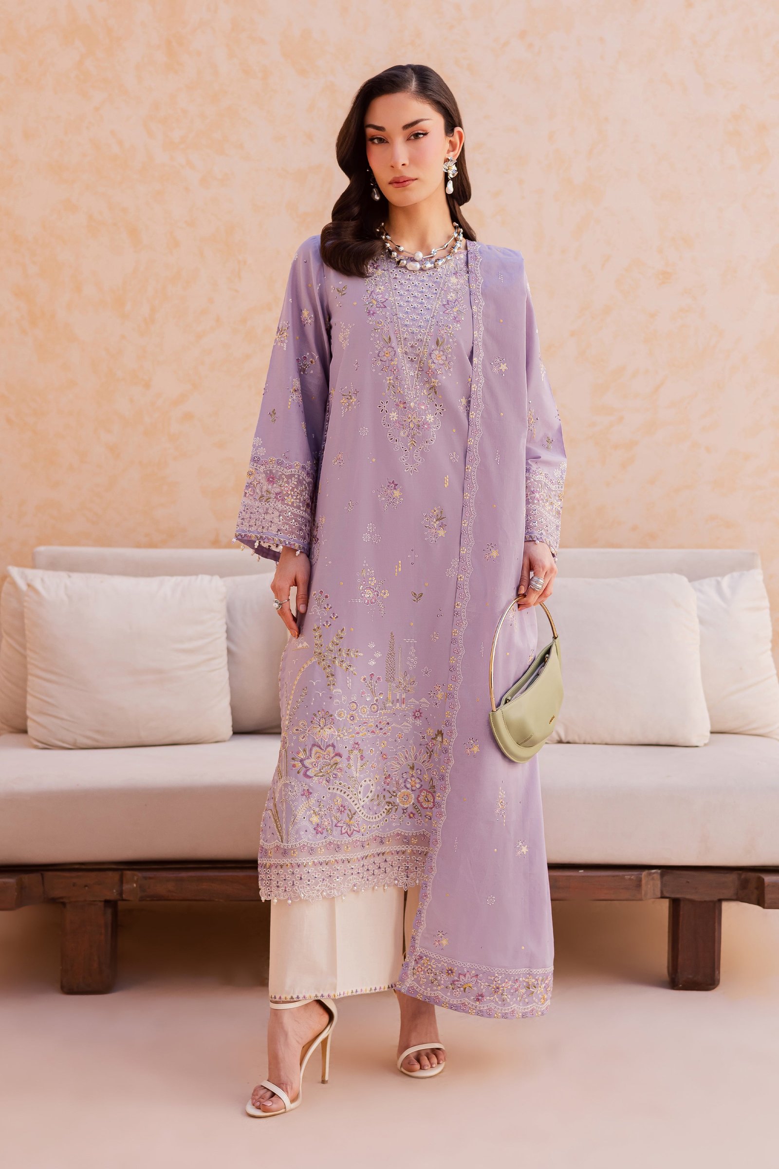 Bagh 3Pc - Festive Embroidered Lawn BATIKEID2026 BATIK XS / Lilac / Pima Lawn-S / Lilac / Pima Lawn-M / Lilac / Pima Lawn-L / Lilac / Pima Lawn-XL / Lilac / Pima Lawn