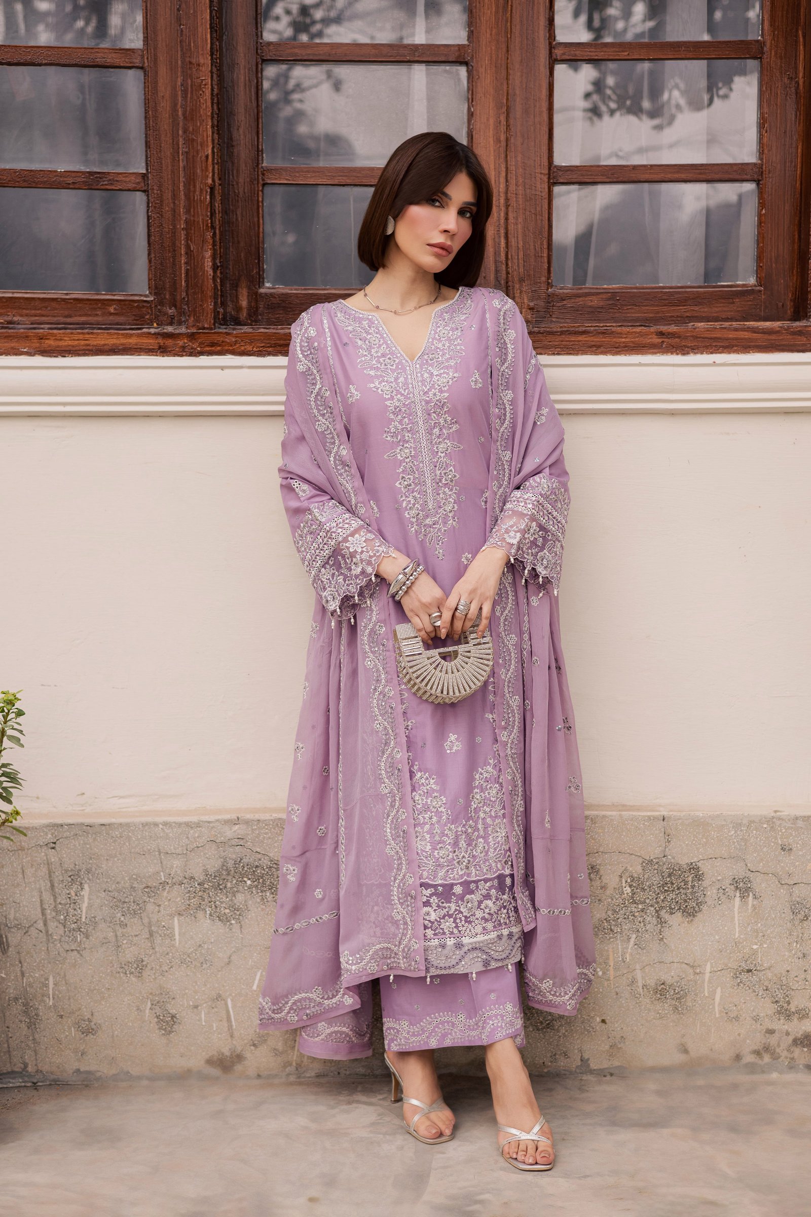 Banafsh 3Pc - Festive Embroidered Lawn BATIKEID2026 BATIK XS / Heather / Pima Lawn-S / Heather / Pima Lawn-M / Heather / Pima Lawn-L / Heather / Pima Lawn-XL / Heather / Pima Lawn
