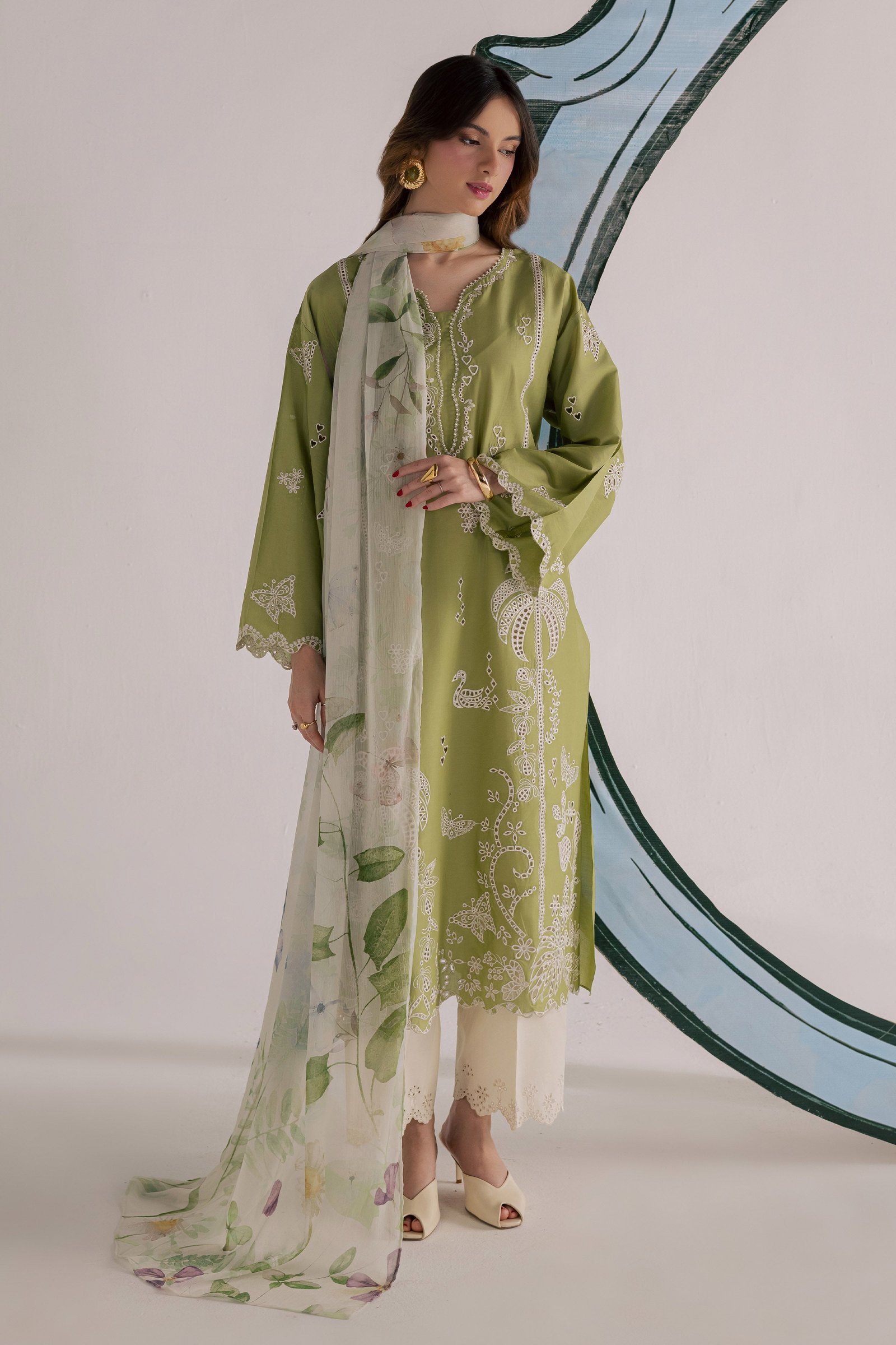  Bano Sakhi 3Pc - Embroidered Lawn Dress EverydayEdit26  BATIK   XS / Green Yellow / Pima Lawn-S / Green Yellow / Pima Lawn-M / Green Yellow / Pima Lawn-L / Green Yellow / Pima Lawn-XL / Green Yellow / Pima Lawn