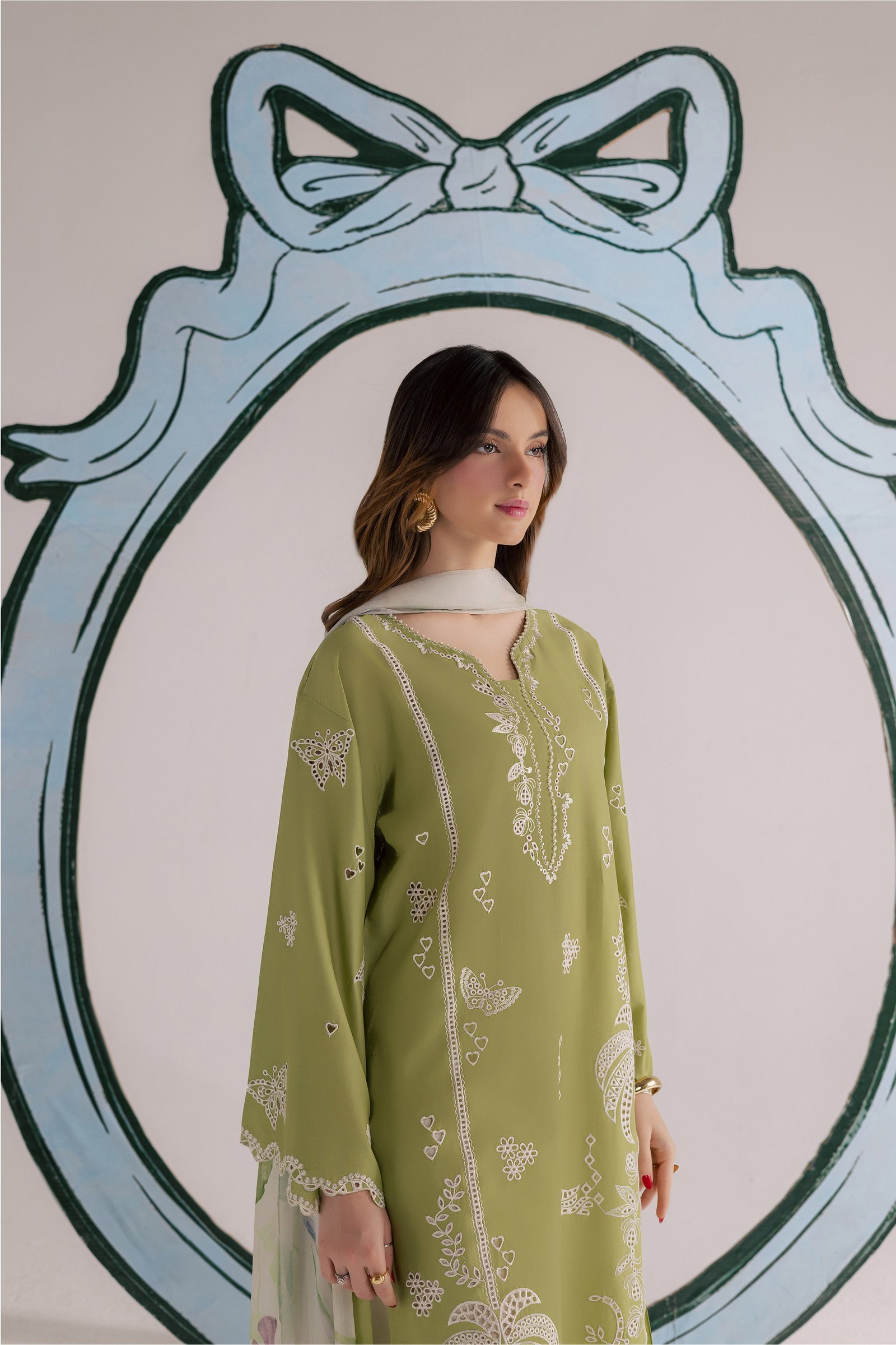 Bano Sakhi 3Pc - Embroidered Lawn Dress EverydayEdit26 BATIK XS / Green Yellow / Pima Lawn-S / Green Yellow / Pima Lawn-M / Green Yellow / Pima Lawn-L / Green Yellow / Pima Lawn-XL / Green Yellow / Pima Lawn