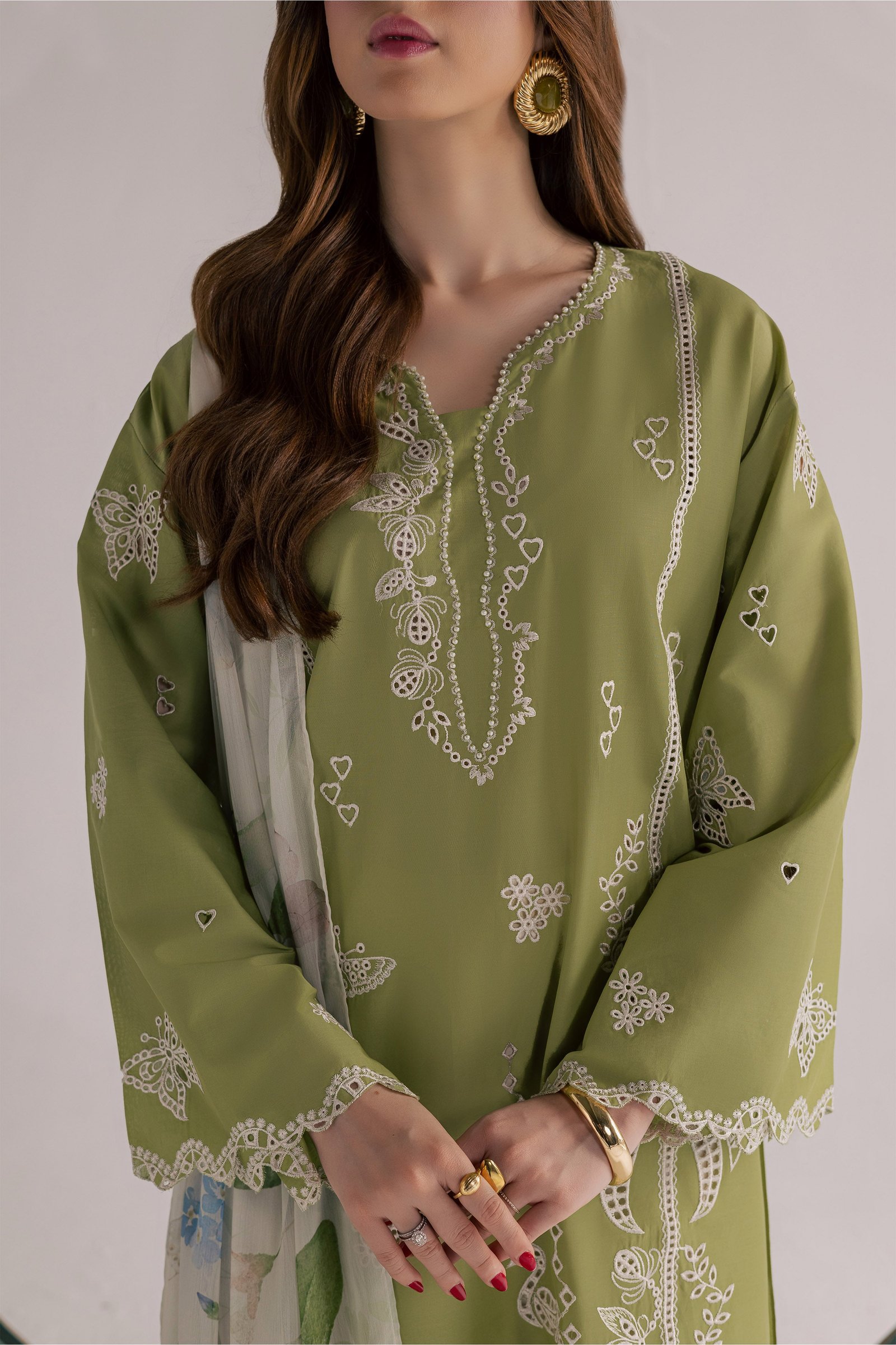 Bano Sakhi 3Pc - Embroidered Lawn Dress EverydayEdit26 BATIK XS / Green Yellow / Pima Lawn-S / Green Yellow / Pima Lawn-M / Green Yellow / Pima Lawn-L / Green Yellow / Pima Lawn-XL / Green Yellow / Pima Lawn