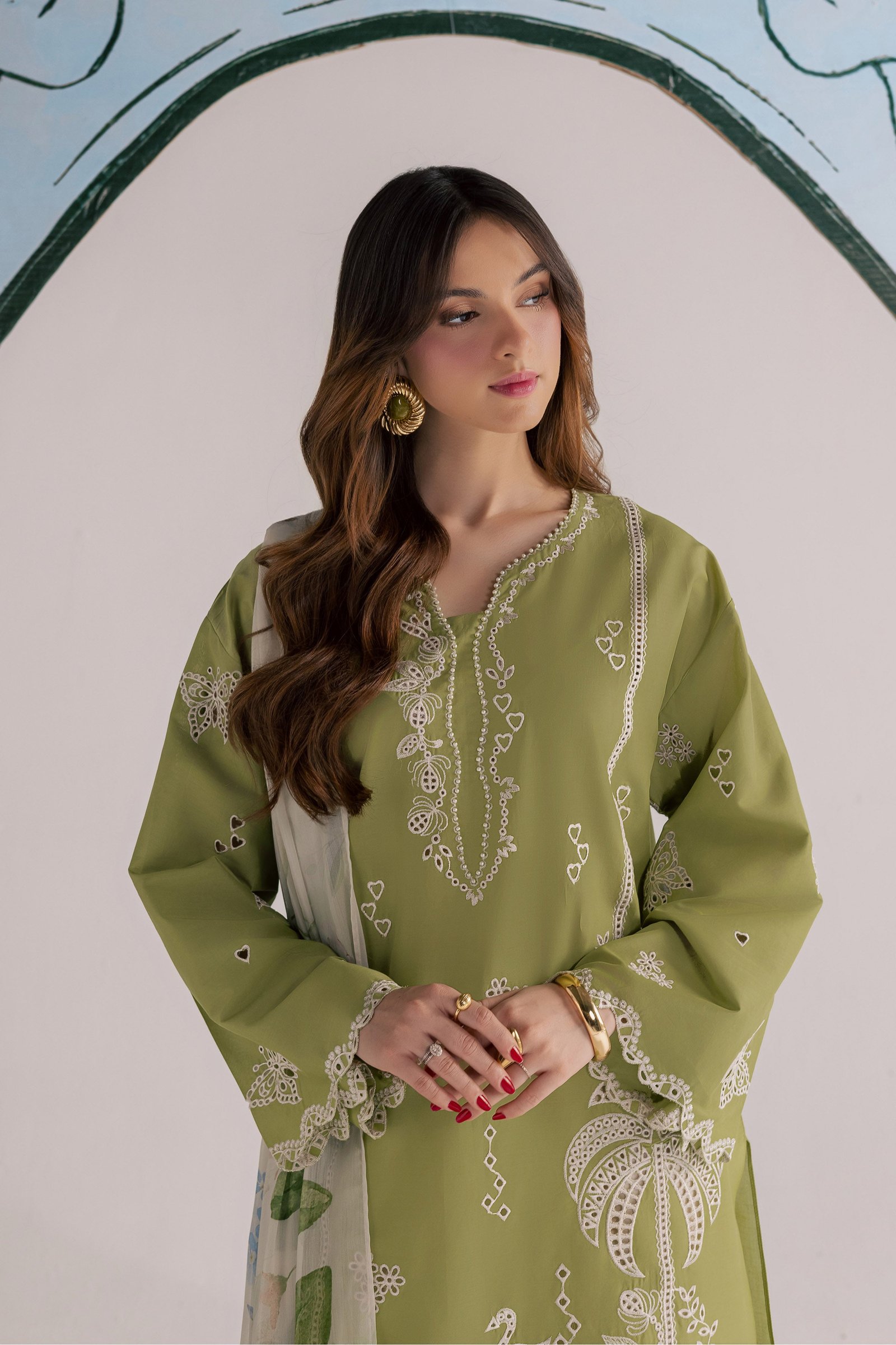  Bano Sakhi 3Pc - Embroidered Lawn Dress EverydayEdit26  BATIK   XS / Green Yellow / Pima Lawn-S / Green Yellow / Pima Lawn-M / Green Yellow / Pima Lawn-L / Green Yellow / Pima Lawn-XL / Green Yellow / Pima Lawn
