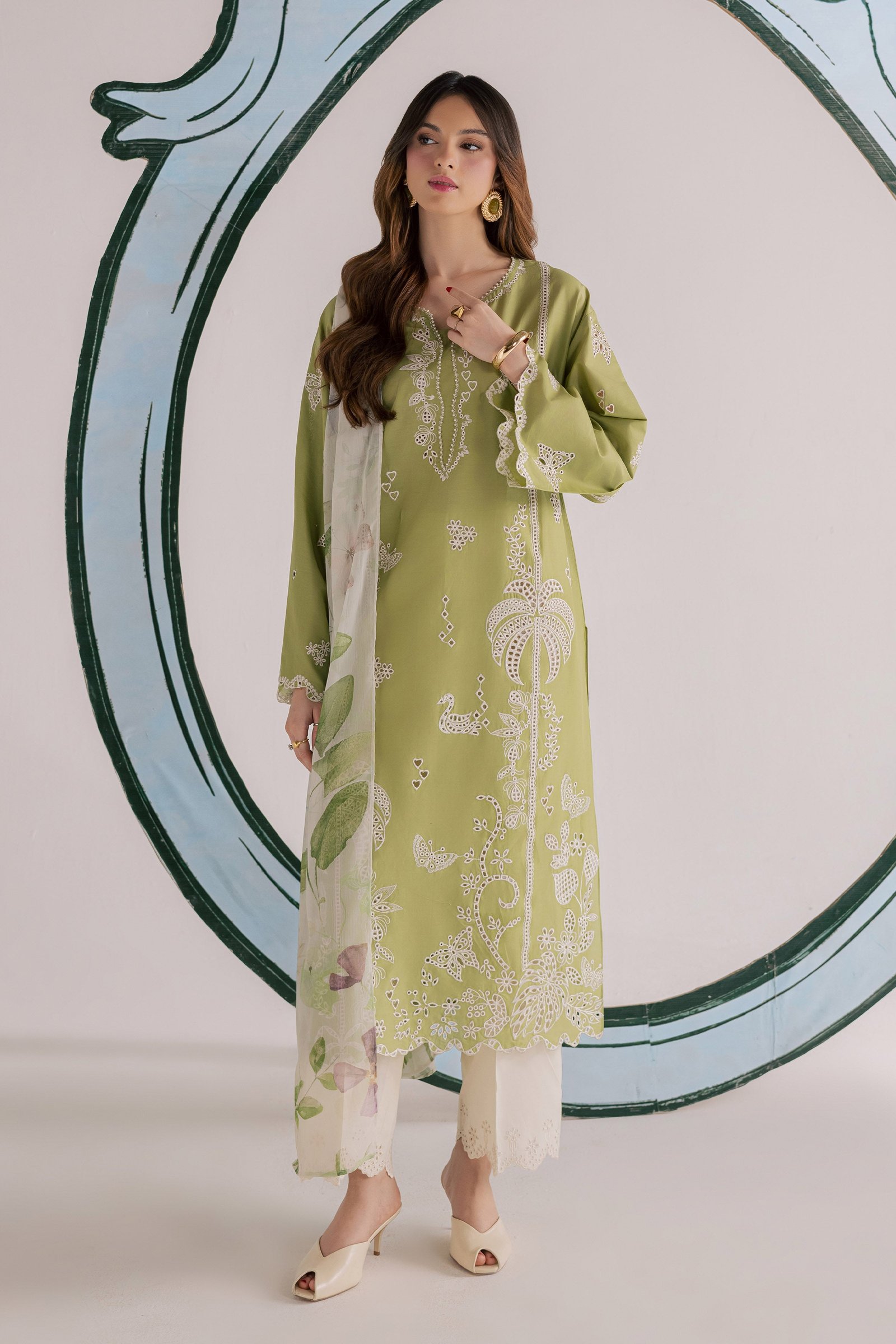  Bano Sakhi 3Pc - Embroidered Lawn Dress EverydayEdit26  BATIK   XS / Green Yellow / Pima Lawn-S / Green Yellow / Pima Lawn-M / Green Yellow / Pima Lawn-L / Green Yellow / Pima Lawn-XL / Green Yellow / Pima Lawn