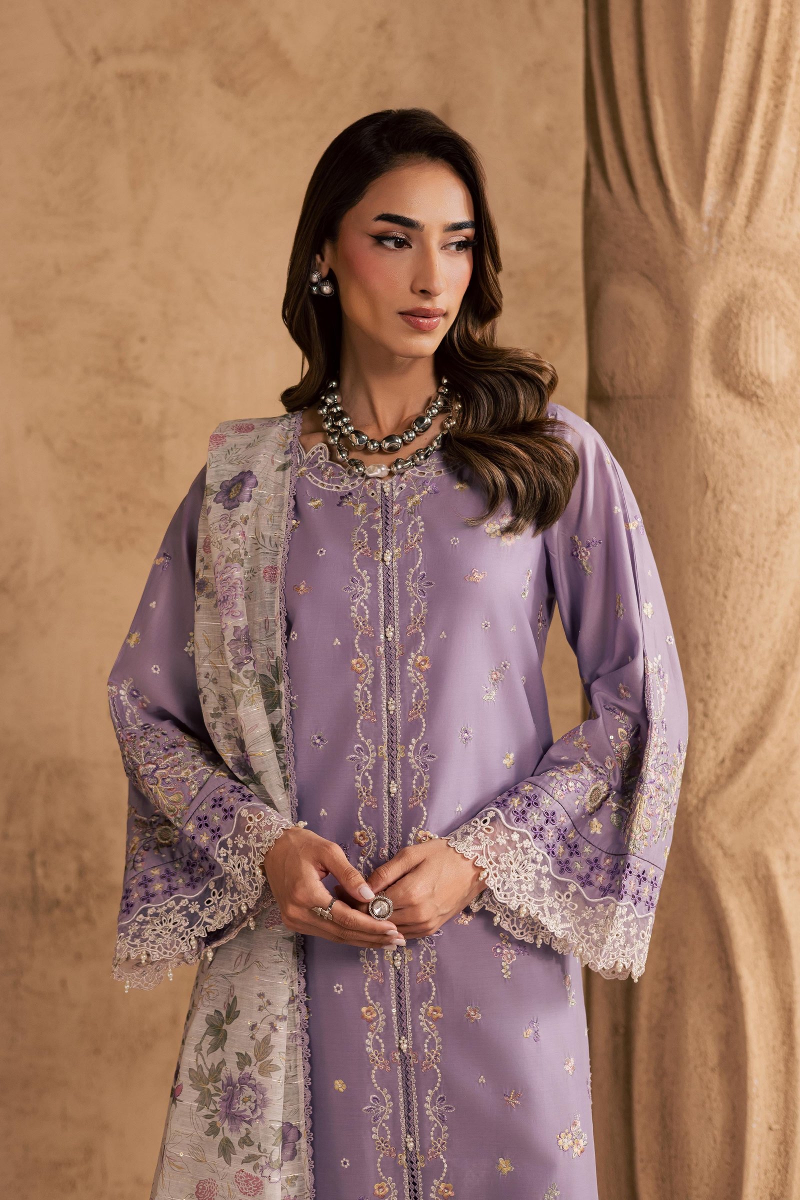 Belfast 3Pc - Embroidered Festive Pret BATIKSS26 BATIK XS / Lilac / Pima Lawn-S / Lilac / Pima Lawn-M / Lilac / Pima Lawn-L / Lilac / Pima Lawn-XL / Lilac / Pima Lawn
