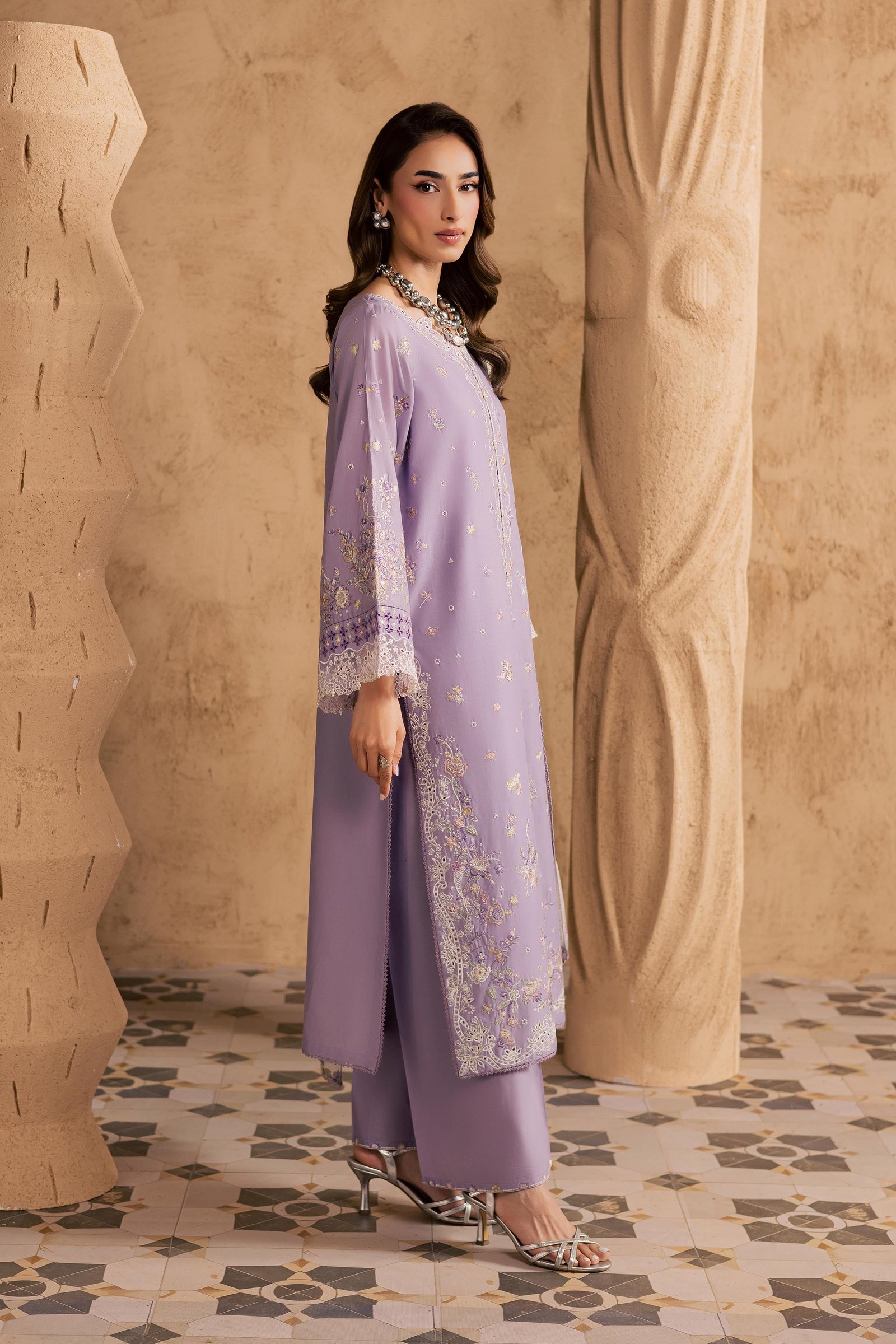 Belfast 3Pc - Embroidered Festive Pret BATIKSS26 BATIK XS / Lilac / Pima Lawn-S / Lilac / Pima Lawn-M / Lilac / Pima Lawn-L / Lilac / Pima Lawn-XL / Lilac / Pima Lawn