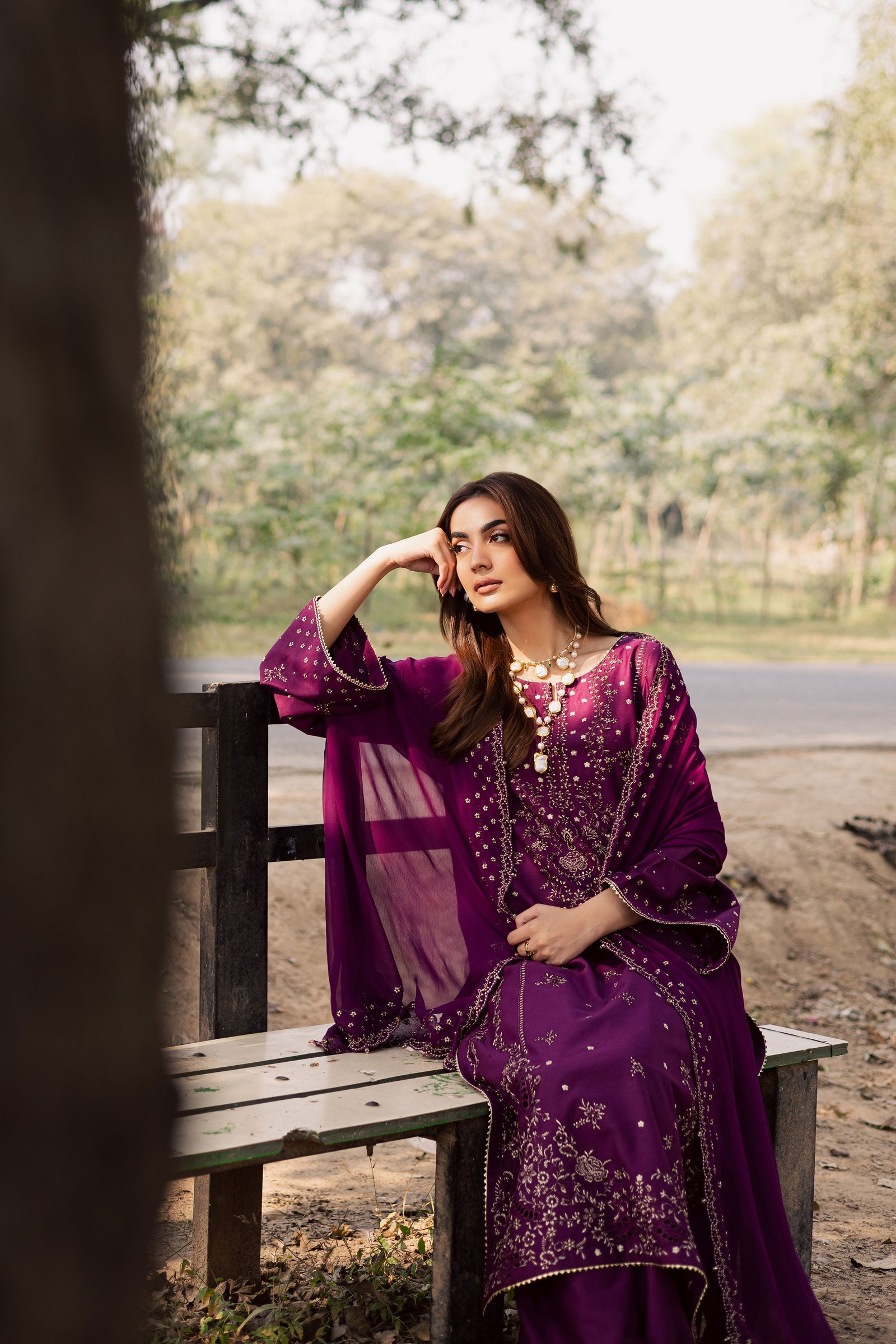 Berlin 3Pc - Embroidered Khaddar Dress BATIK WINTER PRET 2025 BATIK XS / Purple / Khaddar-S / Purple / Khaddar-M / Purple / Khaddar-L / Purple / Khaddar-XL / Purple / Khaddar