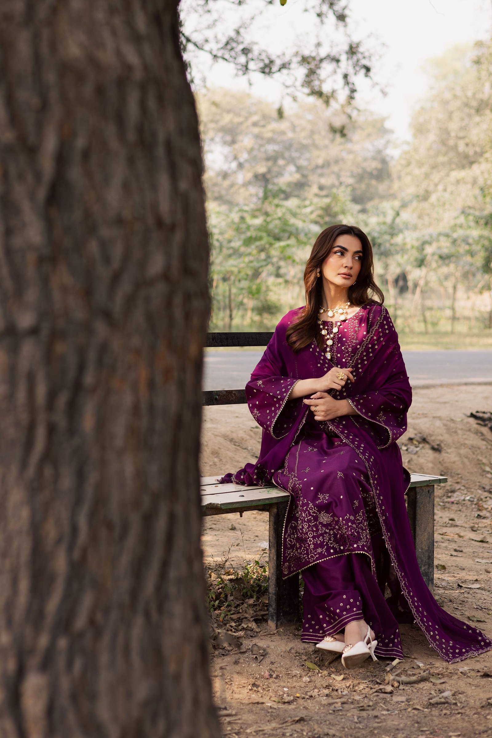 Berlin 3Pc - Embroidered Khaddar Dress BATIK WINTER PRET 2025 BATIK XS / Purple / Khaddar-S / Purple / Khaddar-M / Purple / Khaddar-L / Purple / Khaddar-XL / Purple / Khaddar