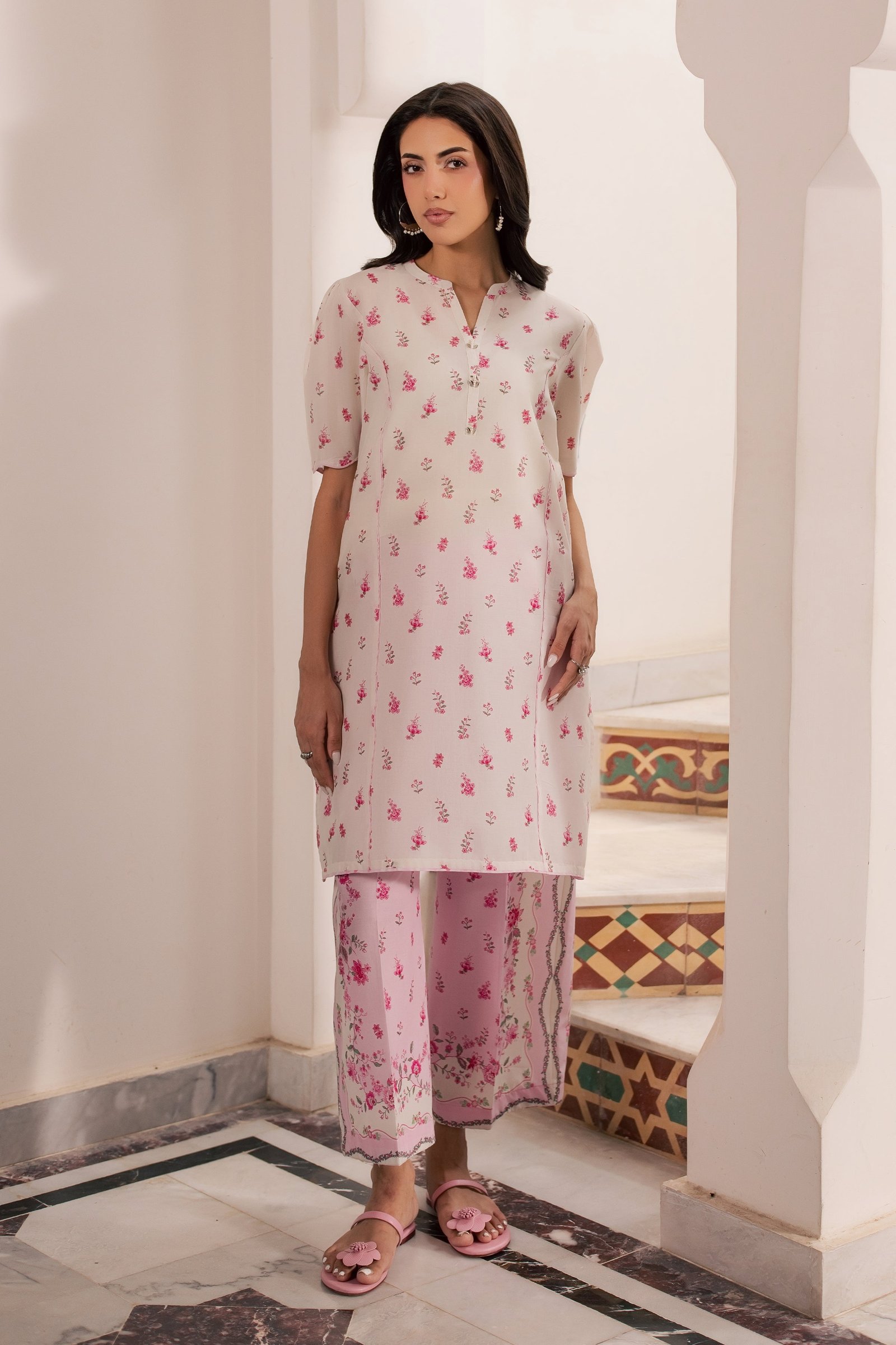  Biscoff 2Pc - Printed Lawn Dress BATIKSS26  BATIK   XS / Off White / Lawn-S / Off White / Lawn-M / Off White / Lawn-L / Off White / Lawn-XL / Off White / Lawn
