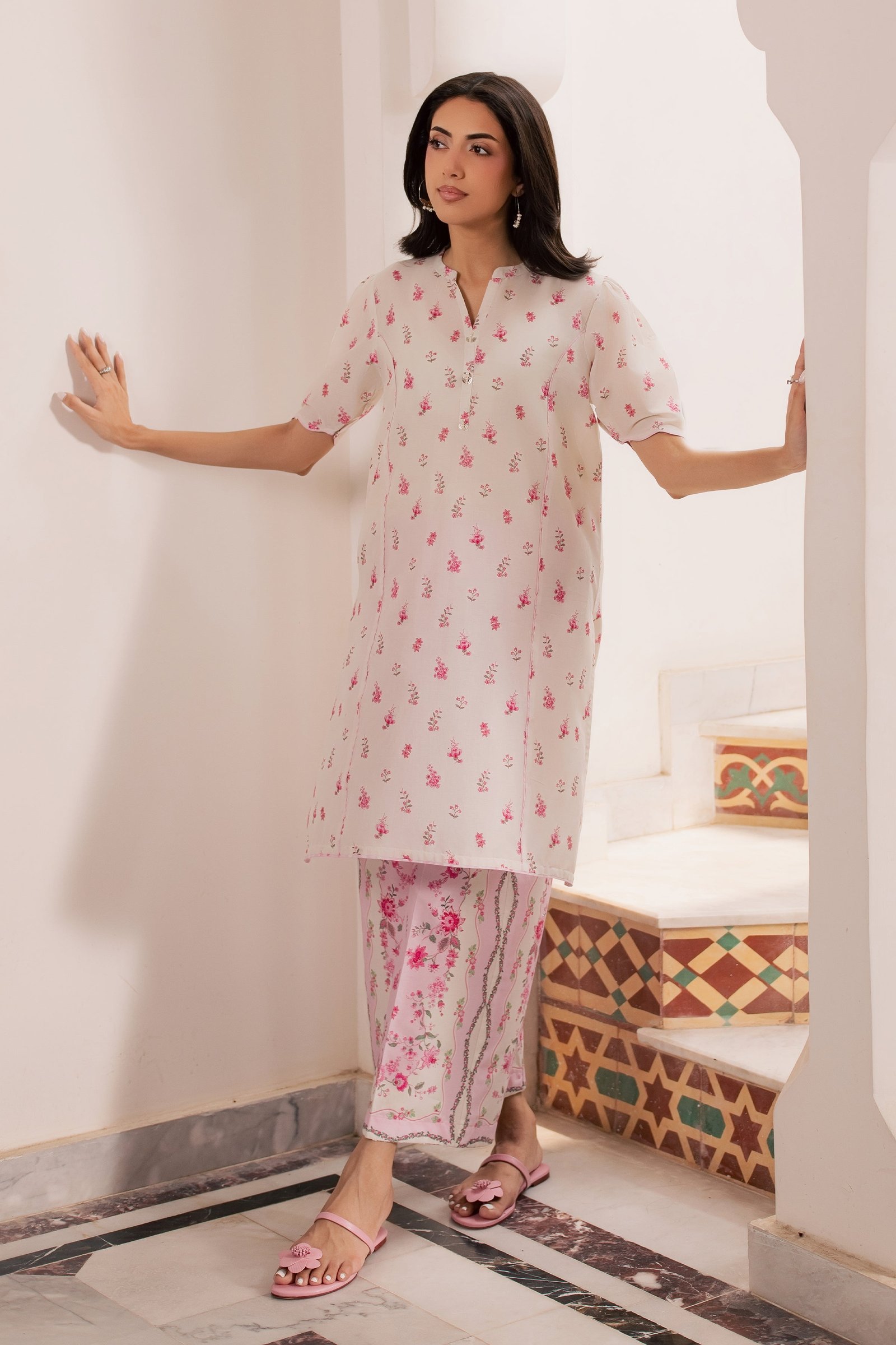 Biscoff 2Pc - Printed Lawn Dress BATIKSS26 BATIK XS / Off White / Lawn-S / Off White / Lawn-M / Off White / Lawn-L / Off White / Lawn-XL / Off White / Lawn