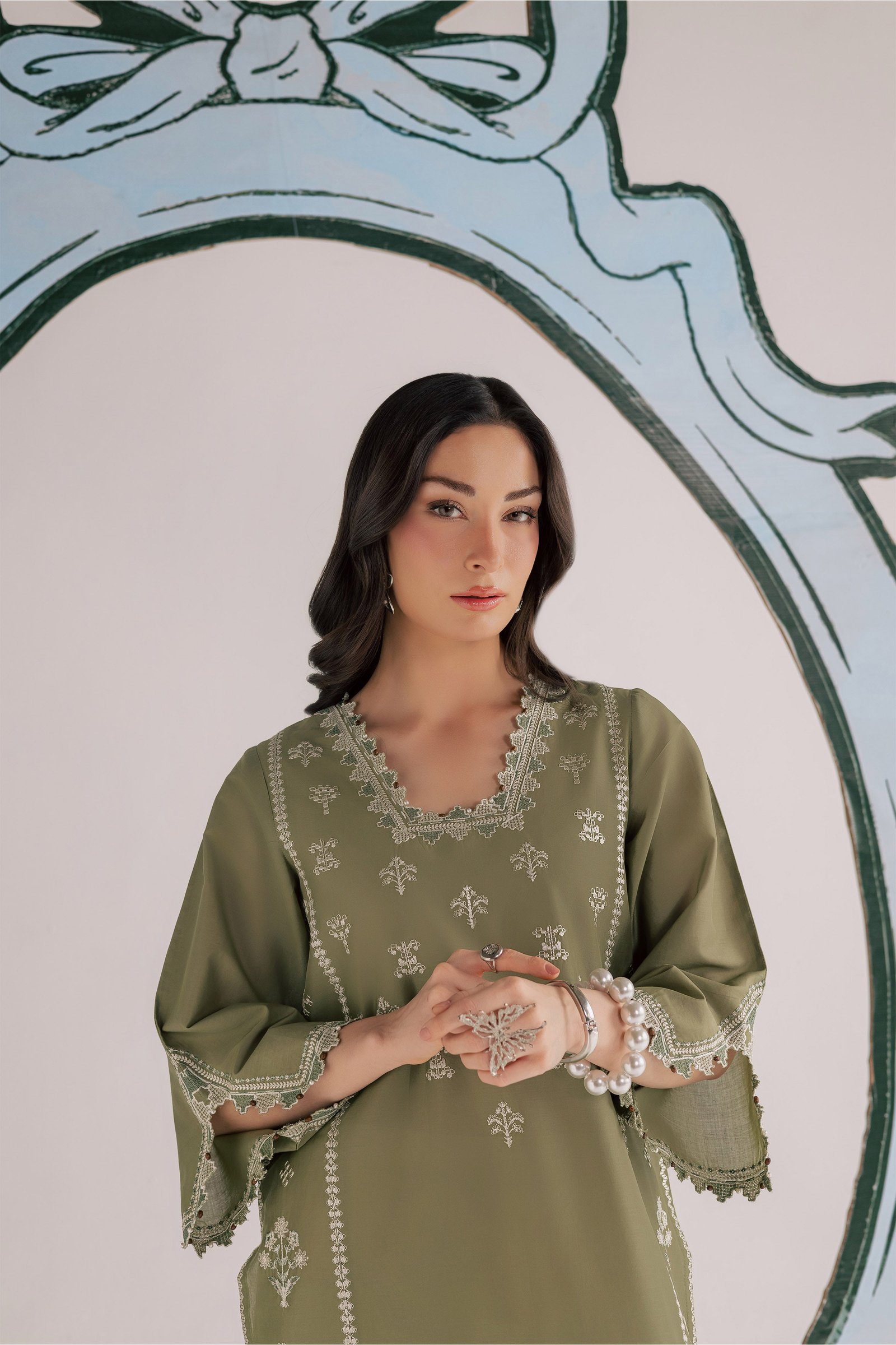 Bismil 2Pc - Embroidered Lawn Dress EverydayEdit26 BATIK XS / Moss / Pima Lawn-S / Moss / Pima Lawn-M / Moss / Pima Lawn-L / Moss / Pima Lawn-XL / Moss / Pima Lawn