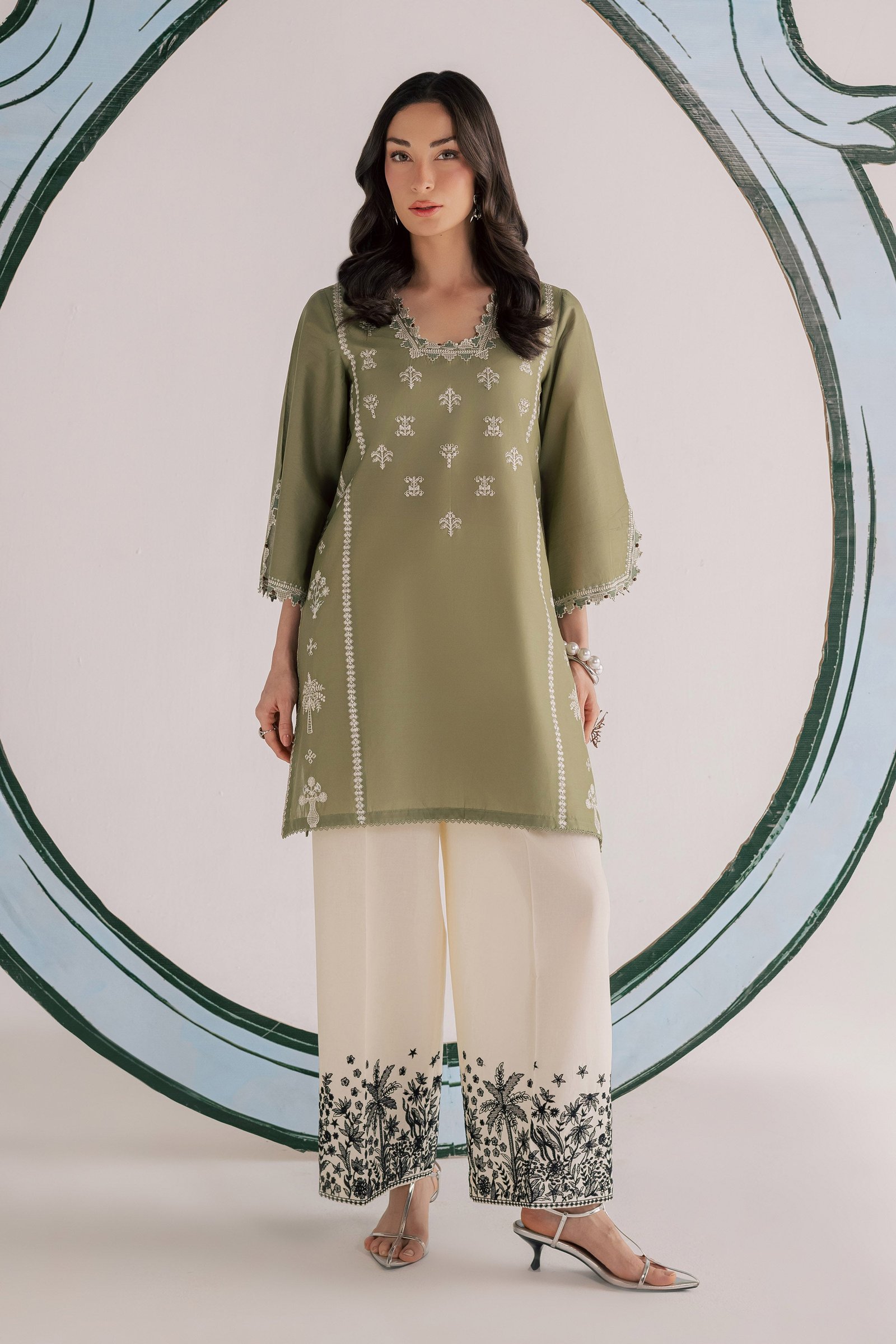Bismil 2Pc - Embroidered Lawn Dress EverydayEdit26 BATIK XS / Moss / Pima Lawn-S / Moss / Pima Lawn-M / Moss / Pima Lawn-L / Moss / Pima Lawn-XL / Moss / Pima Lawn