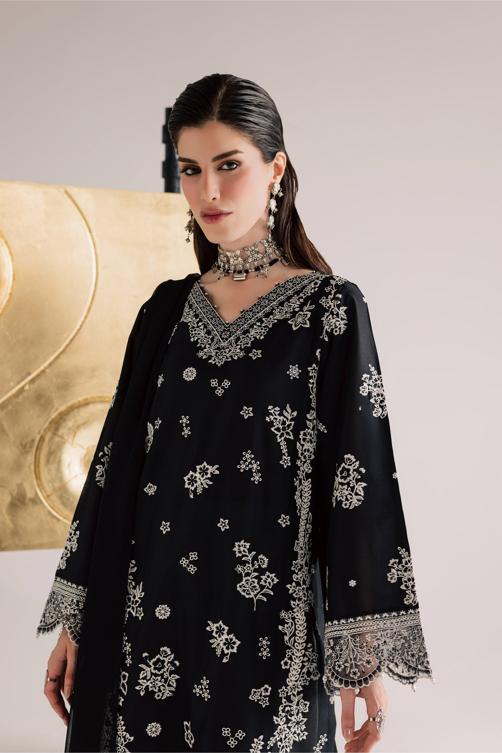  Black Aura 3Pc - Festive Eid Pret BATIKSS26  BATIK   XS / Black / Pima Lawn-S / Black / Pima Lawn-M / Black / Pima Lawn-L / Black / Pima Lawn-XL / Black / Pima Lawn