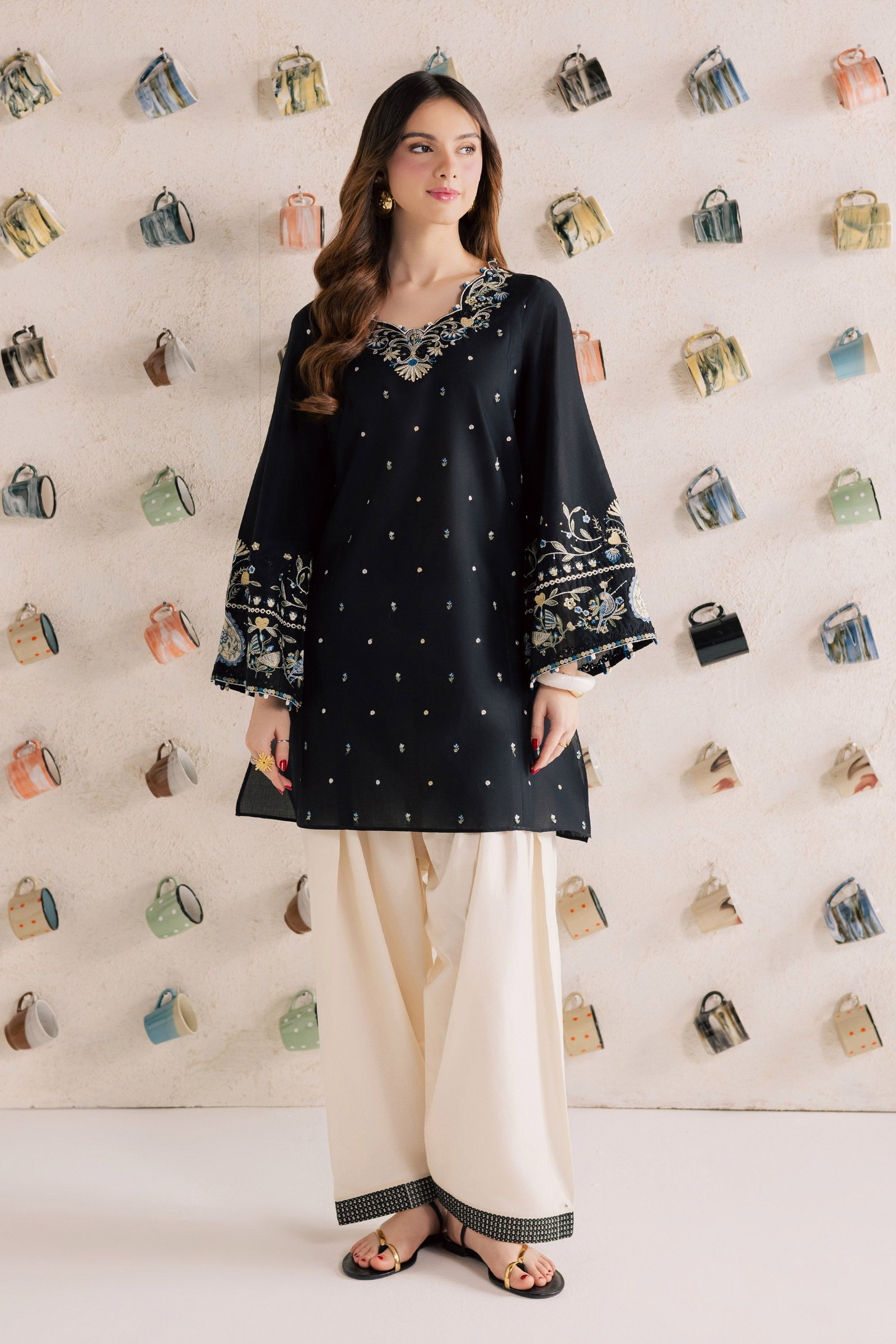 Blue Jay 2Pc - Embroidered Lawn Dress EverydayEdit26 BATIK XS / Black / Pima Lawn-S / Black / Pima Lawn-M / Black / Pima Lawn-L / Black / Pima Lawn-XL / Black / Pima Lawn