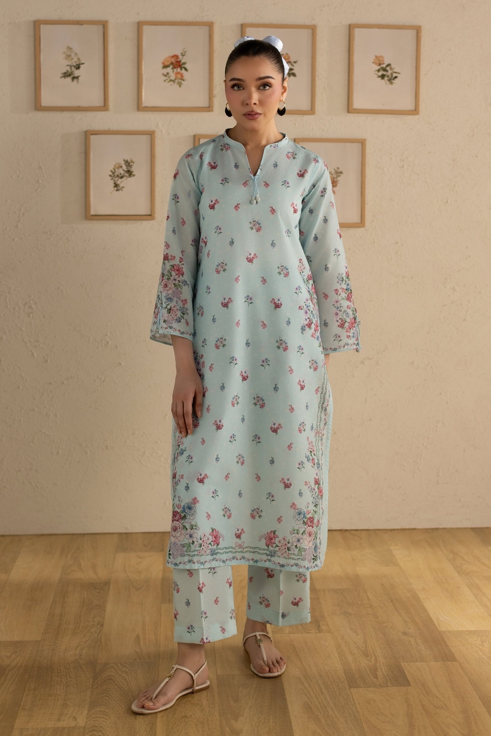 Blue Knox 2Pc - Printed Lawn Dress BATIKSS26 BATIK XS / Blue / Lawn-S / Blue / Lawn-M / Blue / Lawn-L / Blue / Lawn-XL / Blue / Lawn