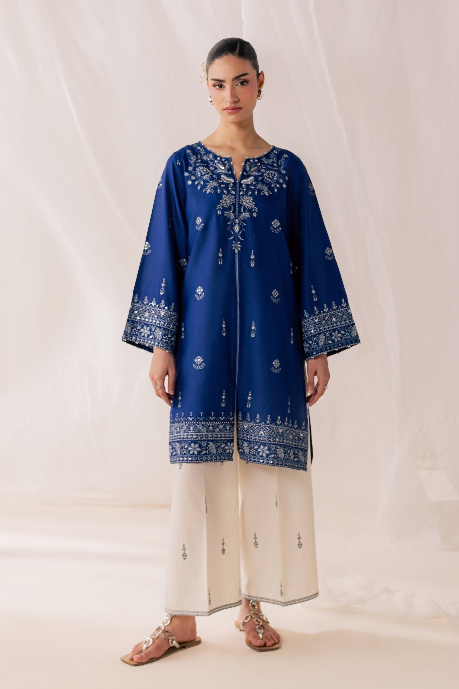 Blue Poppy 2Pc - Luxury Embroidered Lawn BATIKSS26 BATIK XS / Electric Blue / Pima Lawn