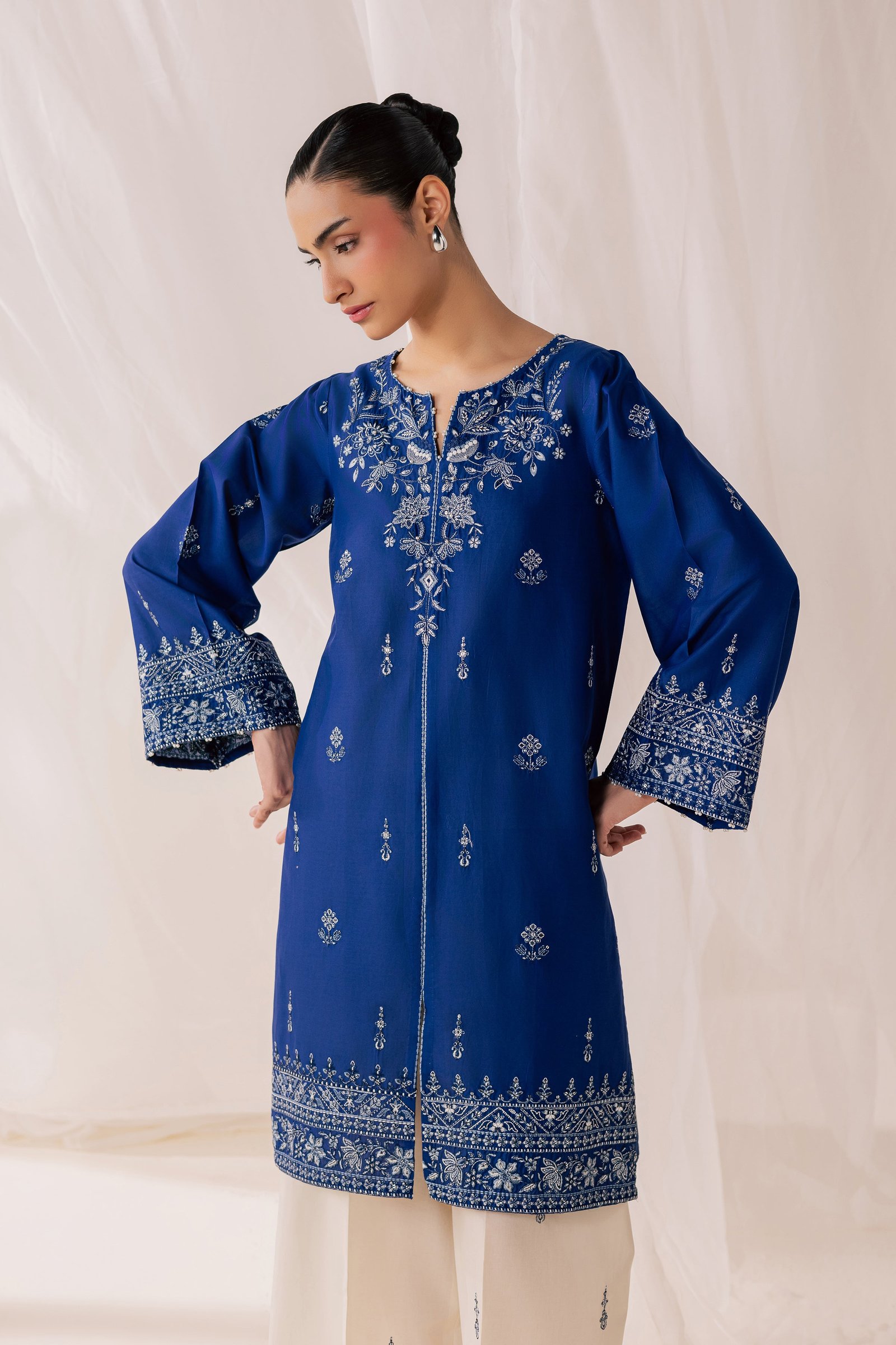 Blue Poppy 2Pc - Luxury Embroidered Lawn BATIKSS26  BATIK   XS / Electric Blue / Pima Lawn