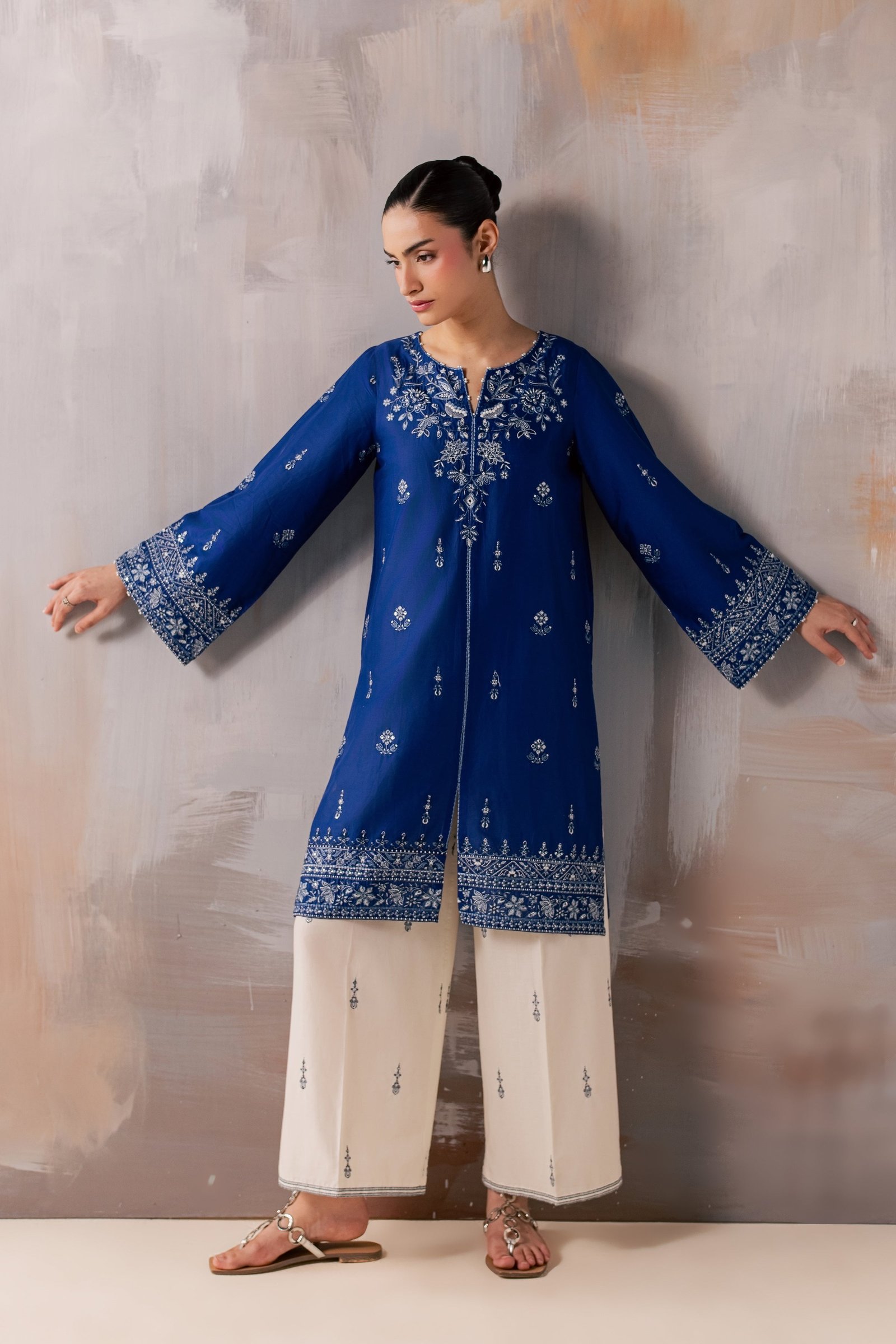 Blue Poppy 2Pc - Luxury Embroidered Lawn BATIKSS26  BATIK   XS / Electric Blue / Pima Lawn