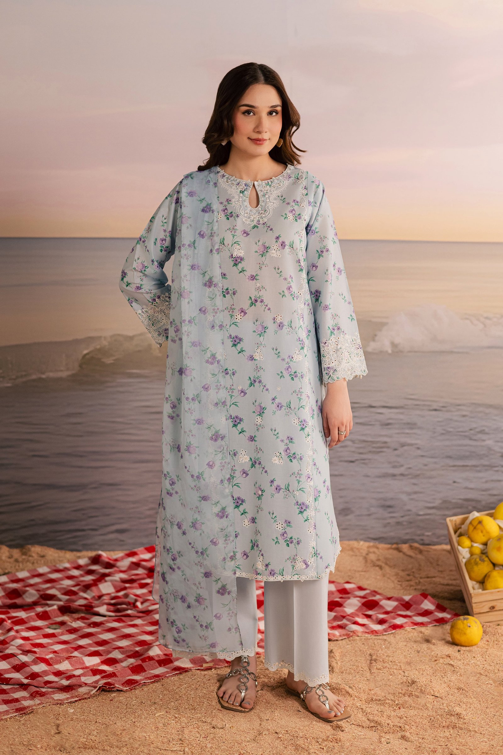 Blue Raima 3Pc - Printed Lawn Dress BATIKSS26 BATIK XS / Blue / Lawn-S / Blue / Lawn-M / Blue / Lawn-L / Blue / Lawn-XL / Blue / Lawn
