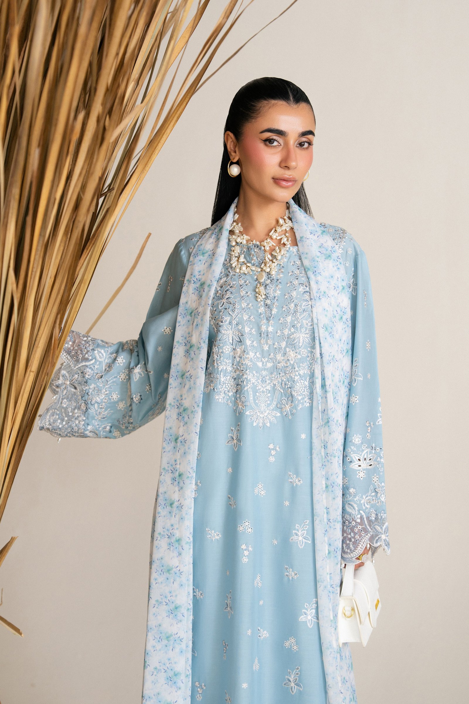 Blue Raya 3Pc - Festive Eid Pret BATIKSS26  BATIK   XS / Sky Blue / Pima Lawn-S / Sky Blue / Pima Lawn-M / Sky Blue / Pima Lawn-L / Sky Blue / Pima Lawn-XL / Sky Blue / Pima Lawn