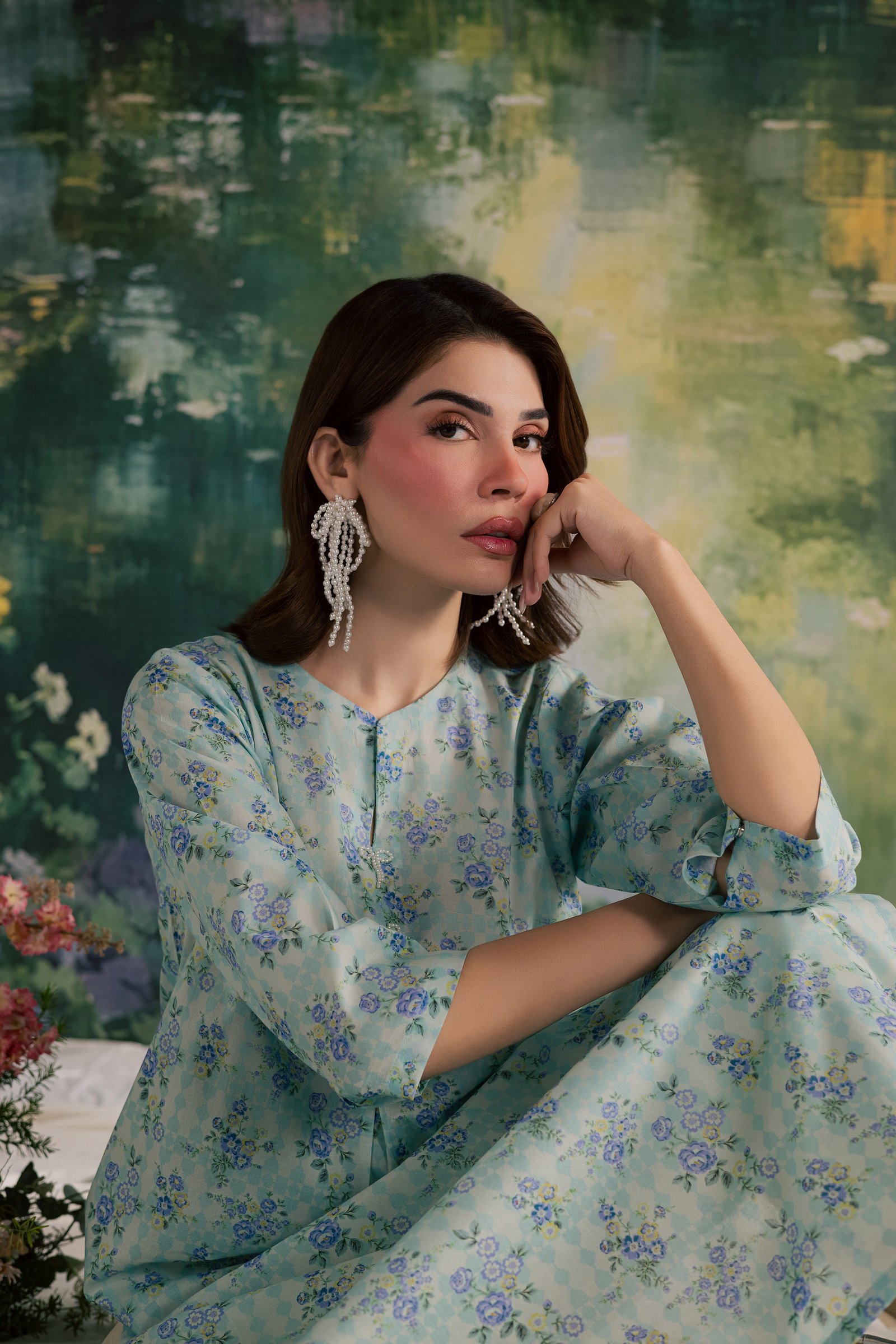 Bluey 2Pc - Printed Lawn Dress BATIKSS26 BATIK XS / Blue / Lawn-S / Blue / Lawn-M / Blue / Lawn-L / Blue / Lawn-XL / Blue / Lawn