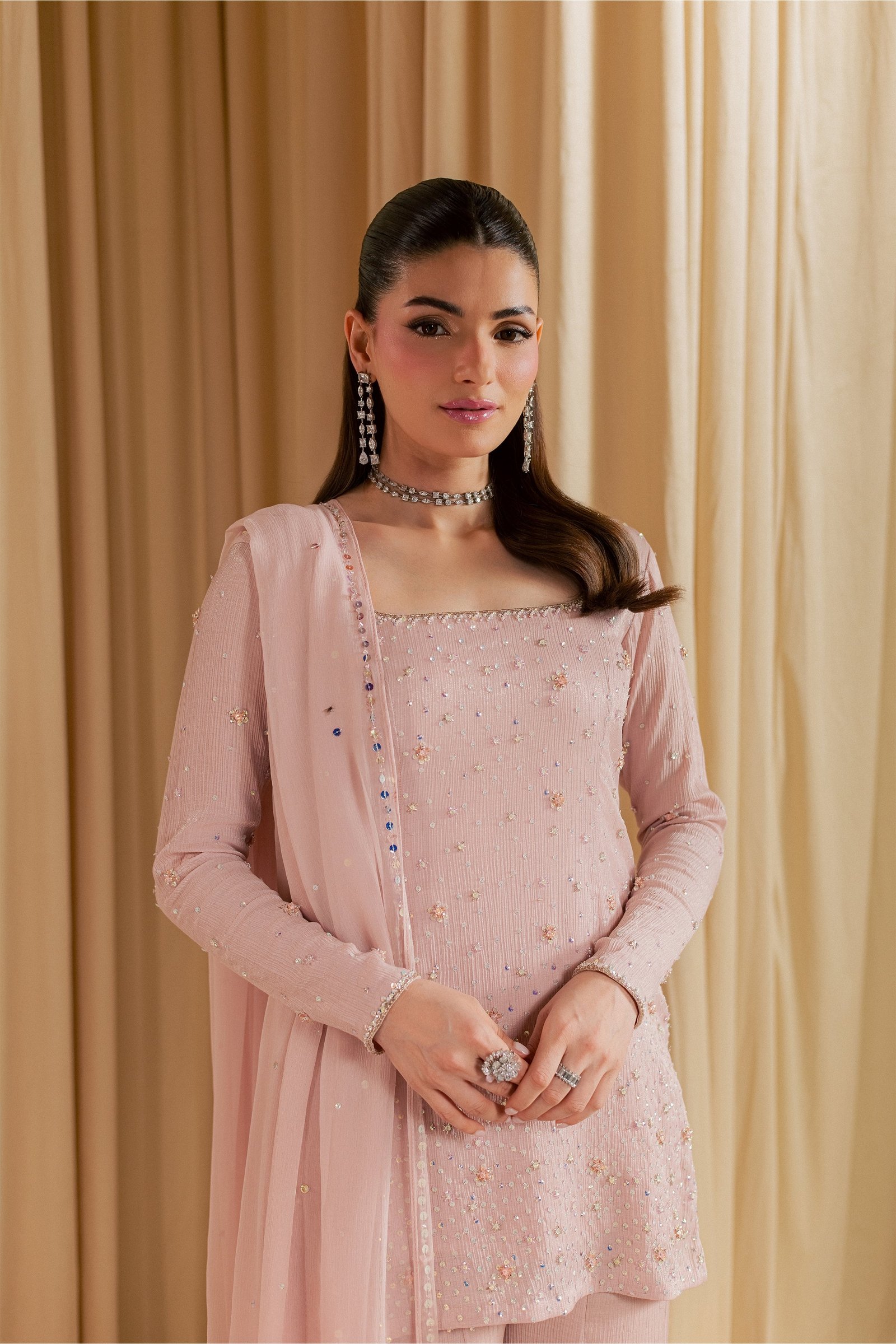 Blush Mia 3Pc - Festive Luxe Pret STUDIOLUXEAUG26 BATIK S / Peach / Velora Silk