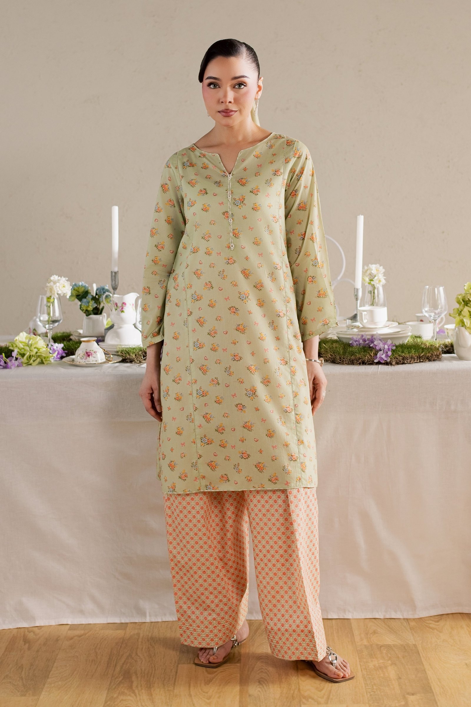  Brian 2Pc - Printed Lawn Dress BATIKSS26  BATIK   XS / Green / Lawn-S / Green / Lawn-M / Green / Lawn-L / Green / Lawn-XL / Green / Lawn