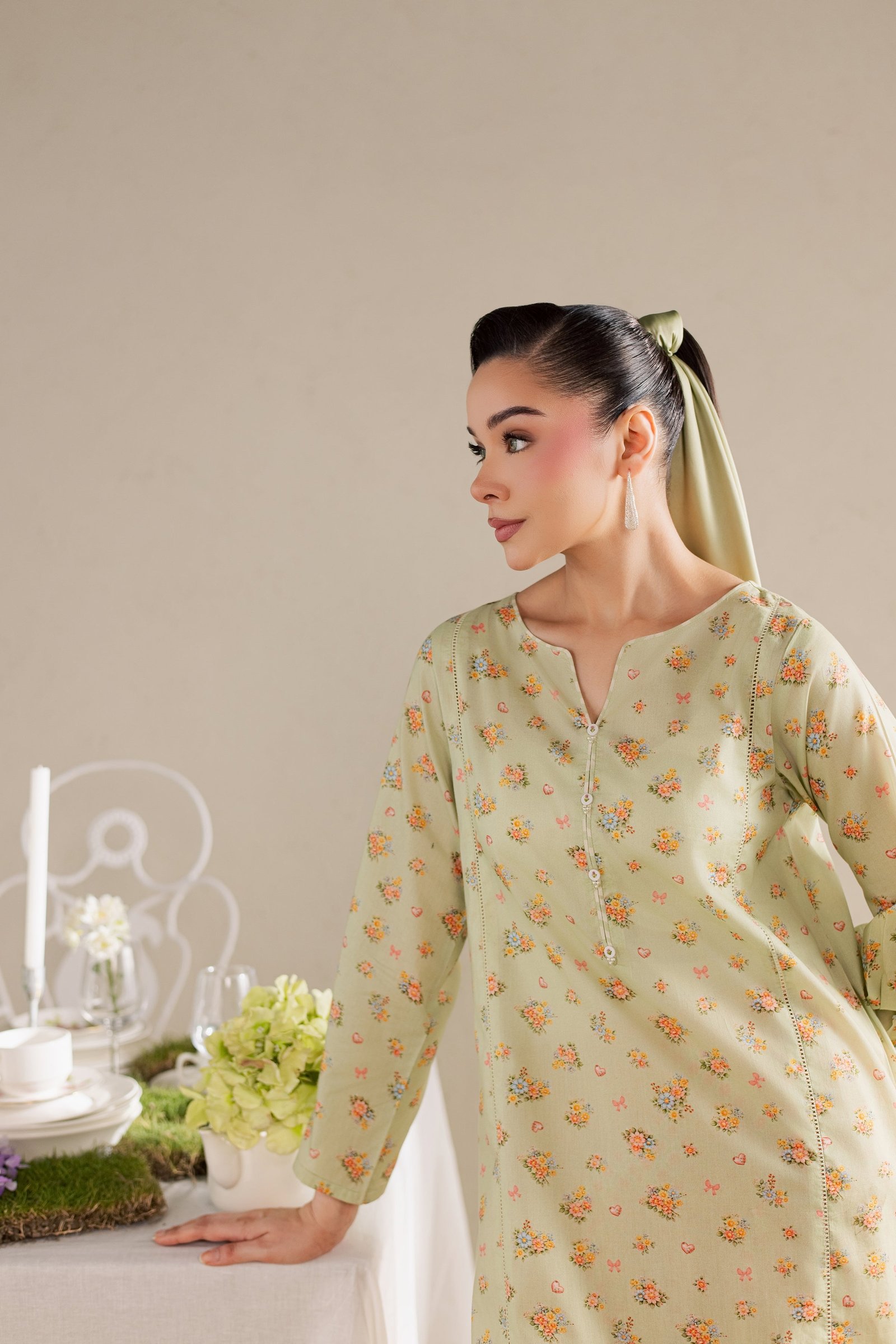 Brian 2Pc - Printed Lawn Dress BATIKSS26 BATIK XS / Green / Lawn-S / Green / Lawn-M / Green / Lawn-L / Green / Lawn-XL / Green / Lawn