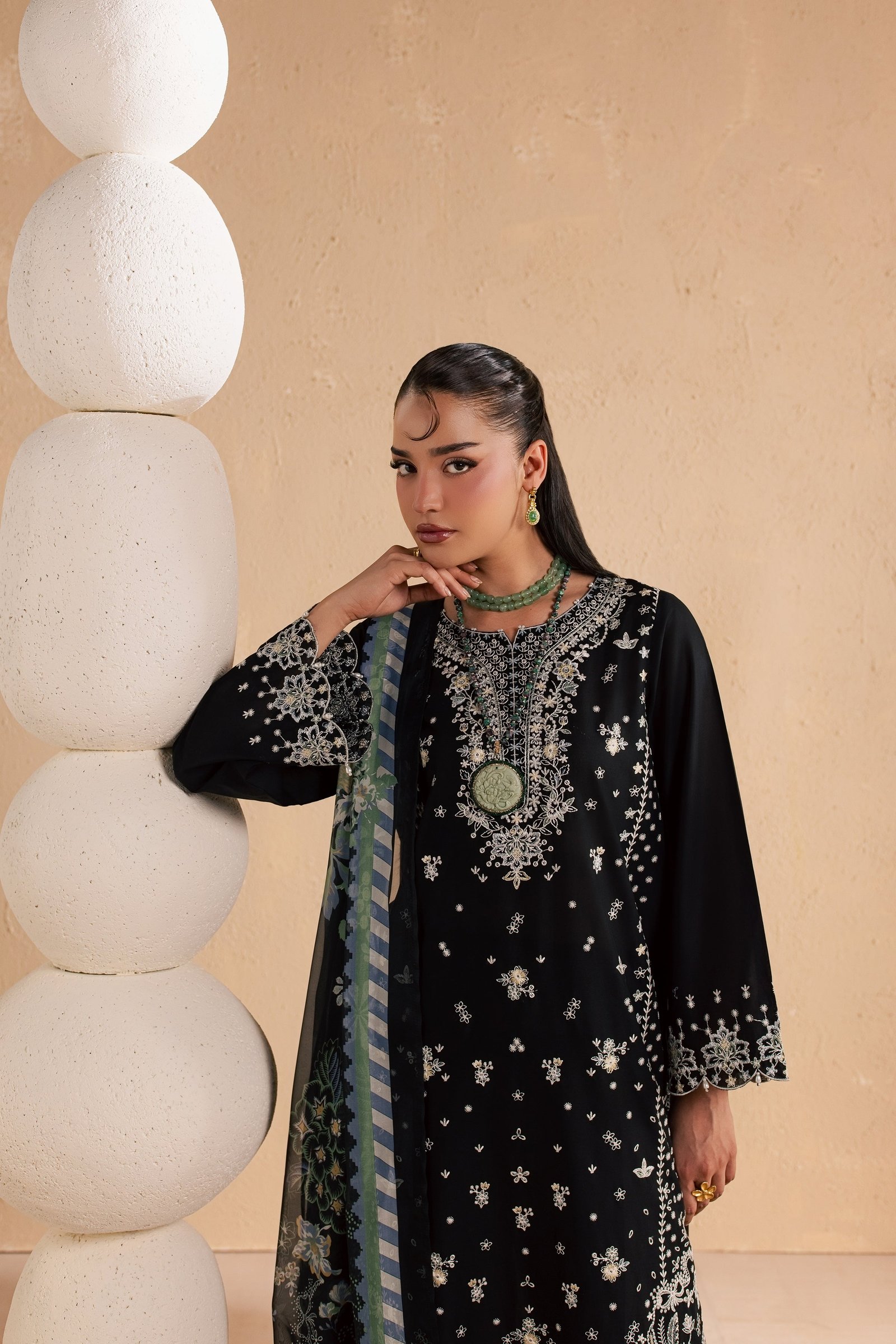 Brno 3Pc - Festive Embroidered Lawn BATIKSS26 BATIK XS / Black / Pima Lawn-S / Black / Pima Lawn-M / Black / Pima Lawn-L / Black / Pima Lawn-XL / Black / Pima Lawn