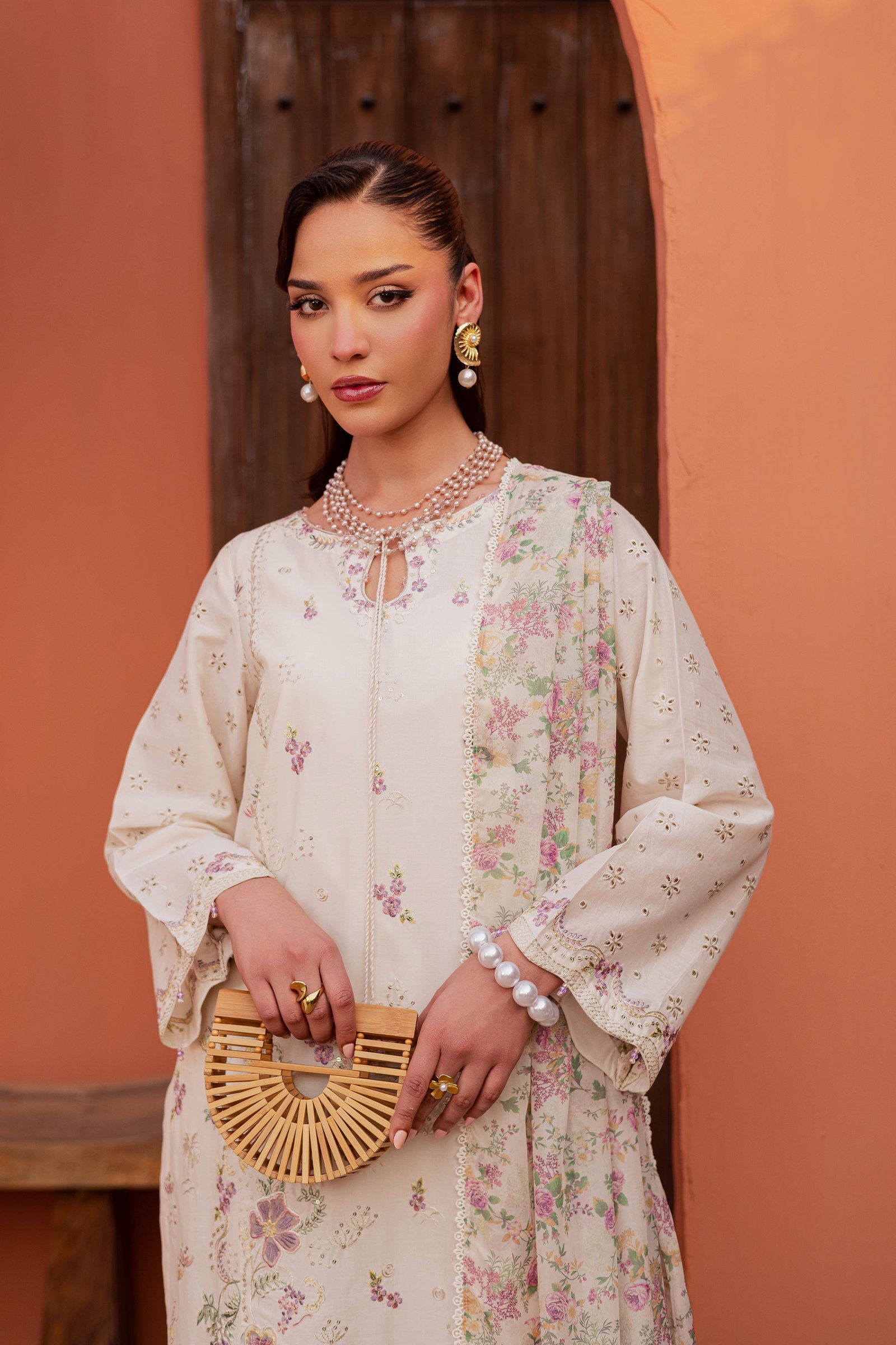 Canberra 3Pc - Festive Embroidered Lawn BATIKEID2026 BATIK XS / Off White / Pima Lawn-S / Off White / Pima Lawn-M / Off White / Pima Lawn-L / Off White / Pima Lawn-XL / Off White / Pima Lawn