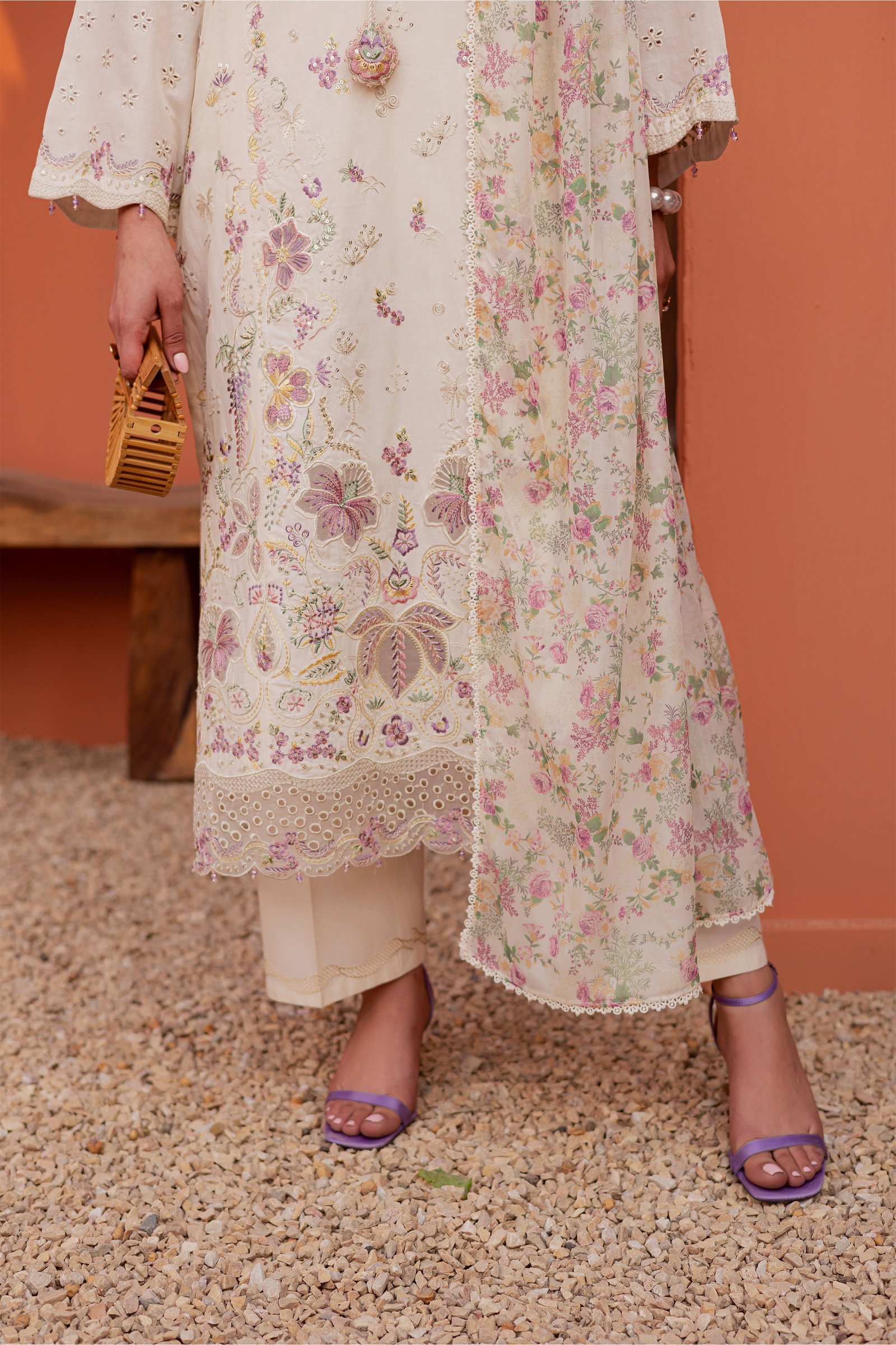 Canberra 3Pc - Festive Embroidered Lawn BATIKEID2026 BATIK XS / Off White / Pima Lawn-S / Off White / Pima Lawn-M / Off White / Pima Lawn-L / Off White / Pima Lawn-XL / Off White / Pima Lawn