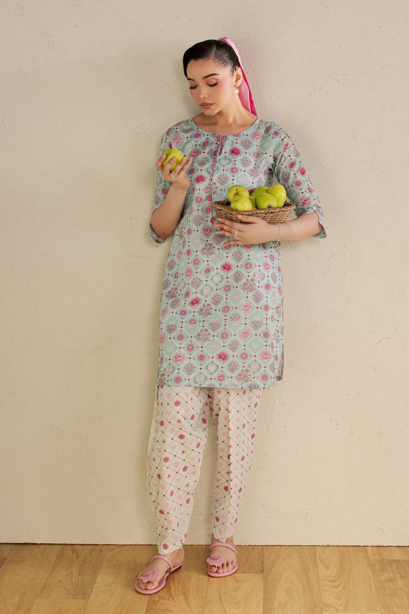 Candid 2Pc - Printed Lawn Dress BATIKSS26 BATIK XS / Ice Blue / Lawn-S / Ice Blue / Lawn-M / Ice Blue / Lawn-L / Ice Blue / Lawn-XL / Ice Blue / Lawn