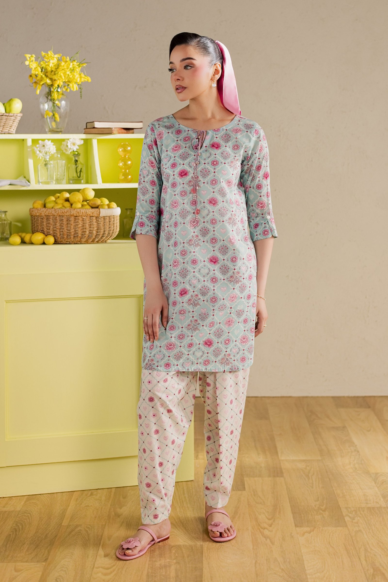 Candid 2Pc - Printed Lawn Dress BATIKSS26 BATIK XS / Ice Blue / Lawn-S / Ice Blue / Lawn-M / Ice Blue / Lawn-L / Ice Blue / Lawn-XL / Ice Blue / Lawn