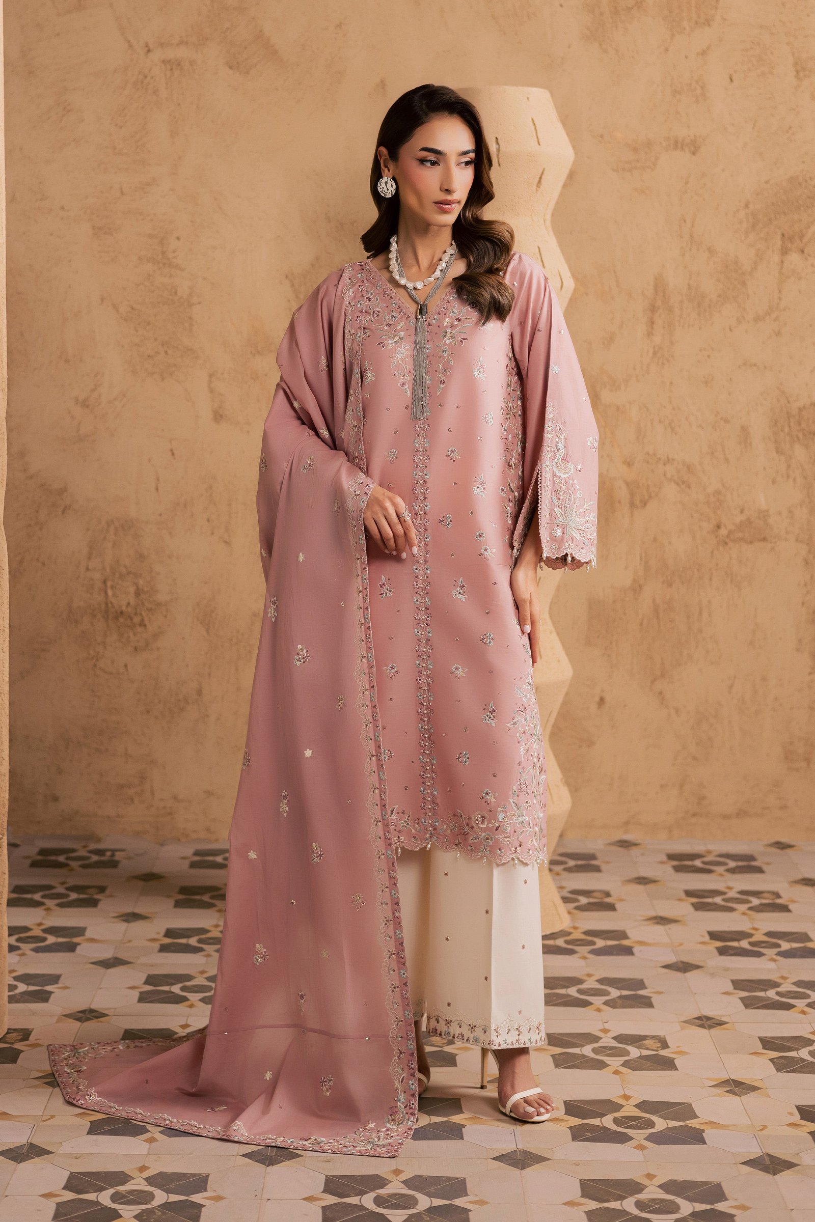 Candy 3Pc - Embroidered Festive Pret BATIKSS26 BATIK XS / Taffy Pink / Pima Lawn-S / Taffy Pink / Pima Lawn-M / Taffy Pink / Pima Lawn-L / Taffy Pink / Pima Lawn-XL / Taffy Pink / Pima Lawn