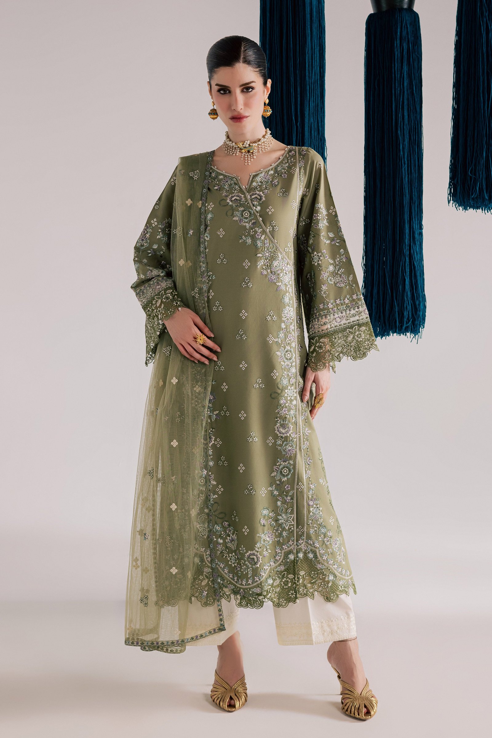  Caniya 3Pc - Festive Eid Pret BATIKSS26  BATIK   XS / Moss Eggnog / Pima Lawn-S / Moss Eggnog / Pima Lawn-M / Moss Eggnog / Pima Lawn-L / Moss Eggnog / Pima Lawn-XL / Moss Eggnog / Pima Lawn