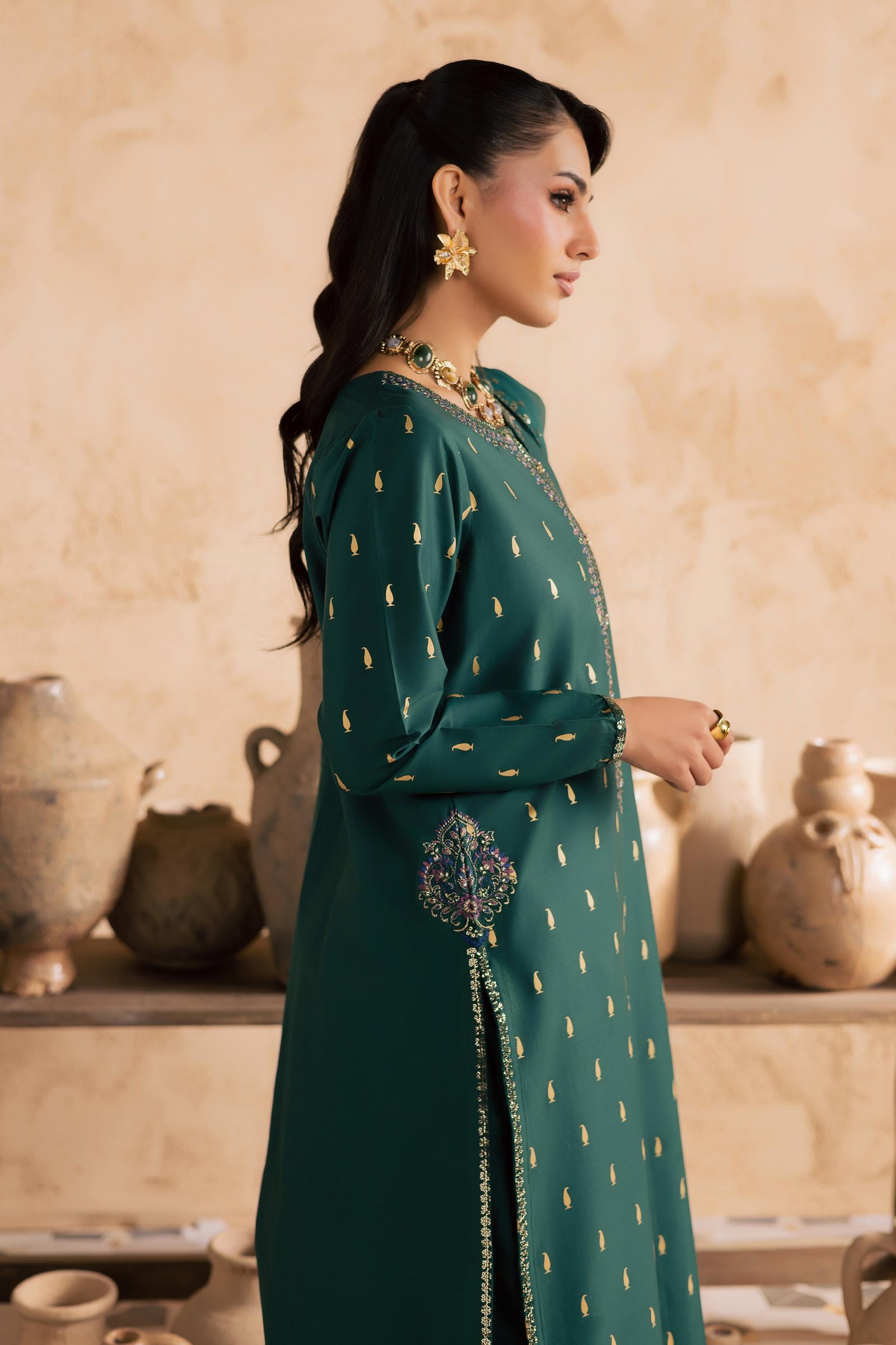 Caspien 3Pc - Embroidered Festive Pret BATIKSS26 BATIK XS / Perzik Green / Giza-S / Perzik Green / Giza-M / Perzik Green / Giza-L / Perzik Green / Giza-XL / Perzik Green / Giza