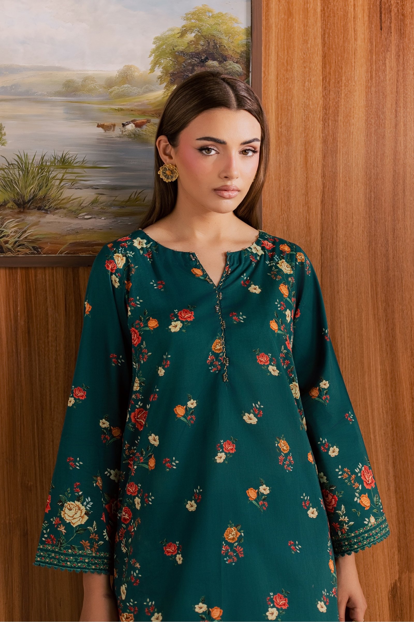  Chace 2Pc - Printed Lawn Dress BATIKSS26  BATIK   XS / Bottle Green / Lawn-S / Bottle Green / Lawn-M / Bottle Green / Lawn-L / Bottle Green / Lawn-XL / Bottle Green / Lawn
