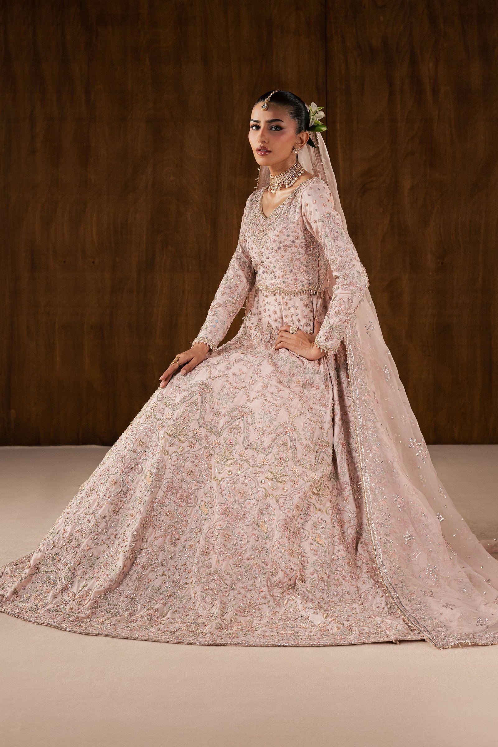 Chamkeli 4Pc - Bridal Dress BATIKBRIDALS2026 BATIK S / Powder Pink / Raw Silk